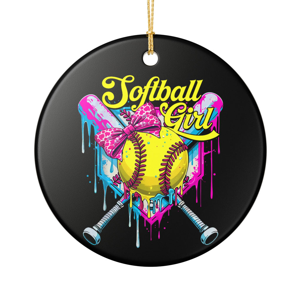 "Softball Girl" - Ceramic Ornament - Gift for Softball Players - Holiday Keepsake