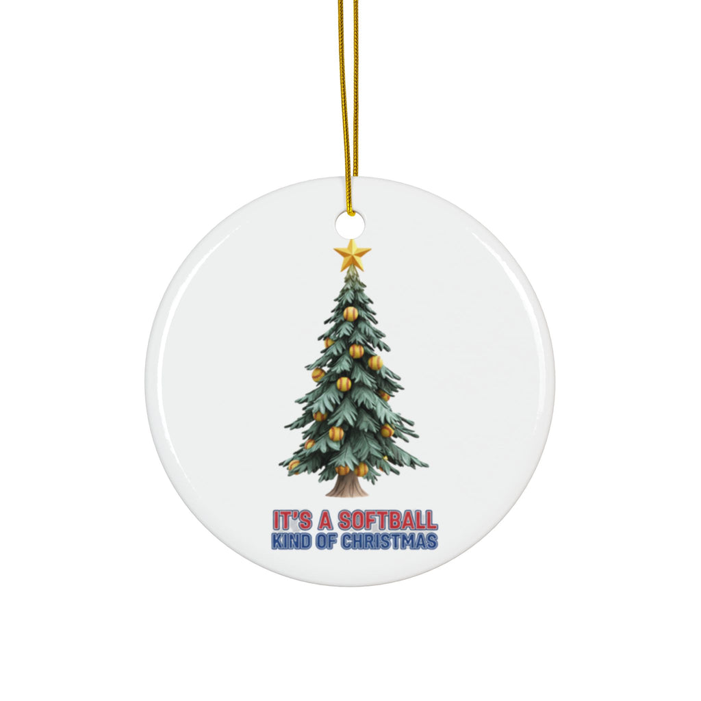 Softball Ceramic Ornament - Holiday Tree Decoration Gift