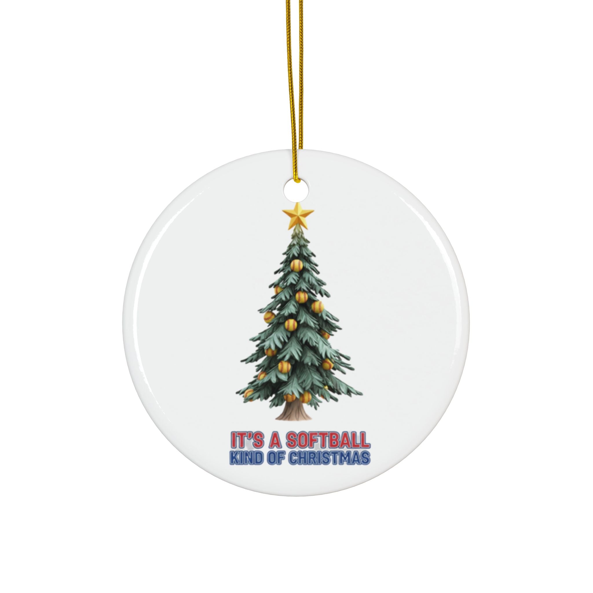 Softball Ceramic Ornament - Holiday Tree Decoration Gift