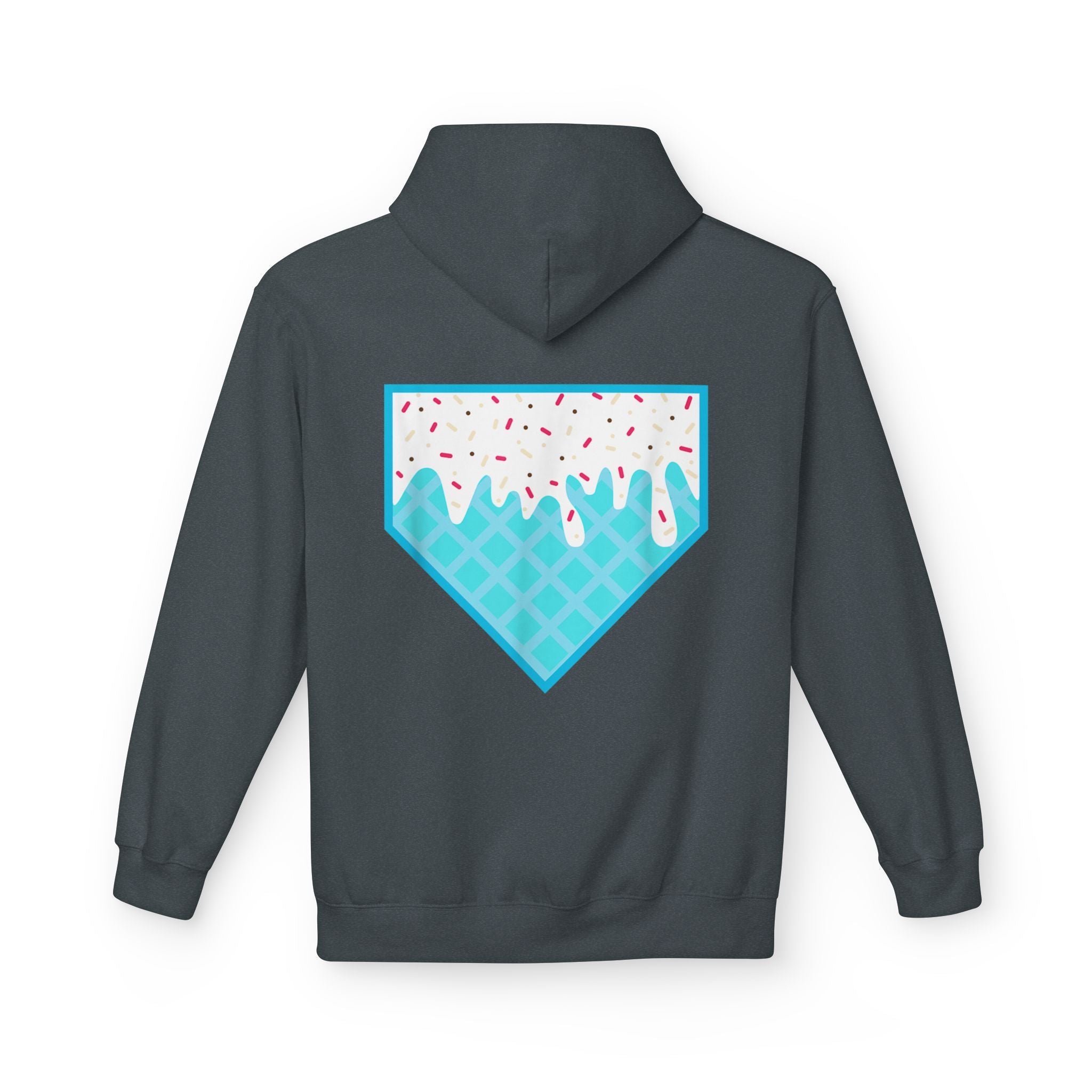 Custom Name & Number Baseball/Softball Hoodie - Ice Cream Drip Design | Personalized Sports Apparel