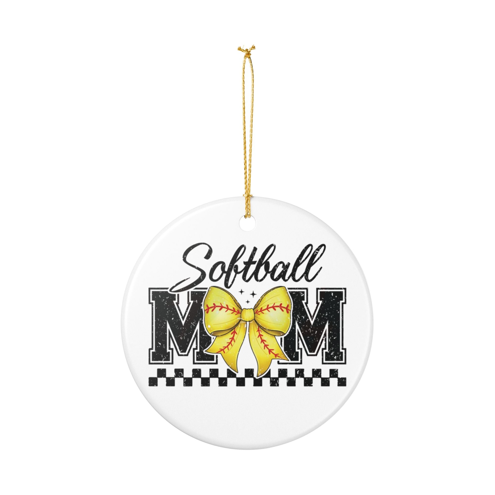Softball Mom Ceramic Ornament - Christmas Tree Decoration | Gift for Softball Moms
