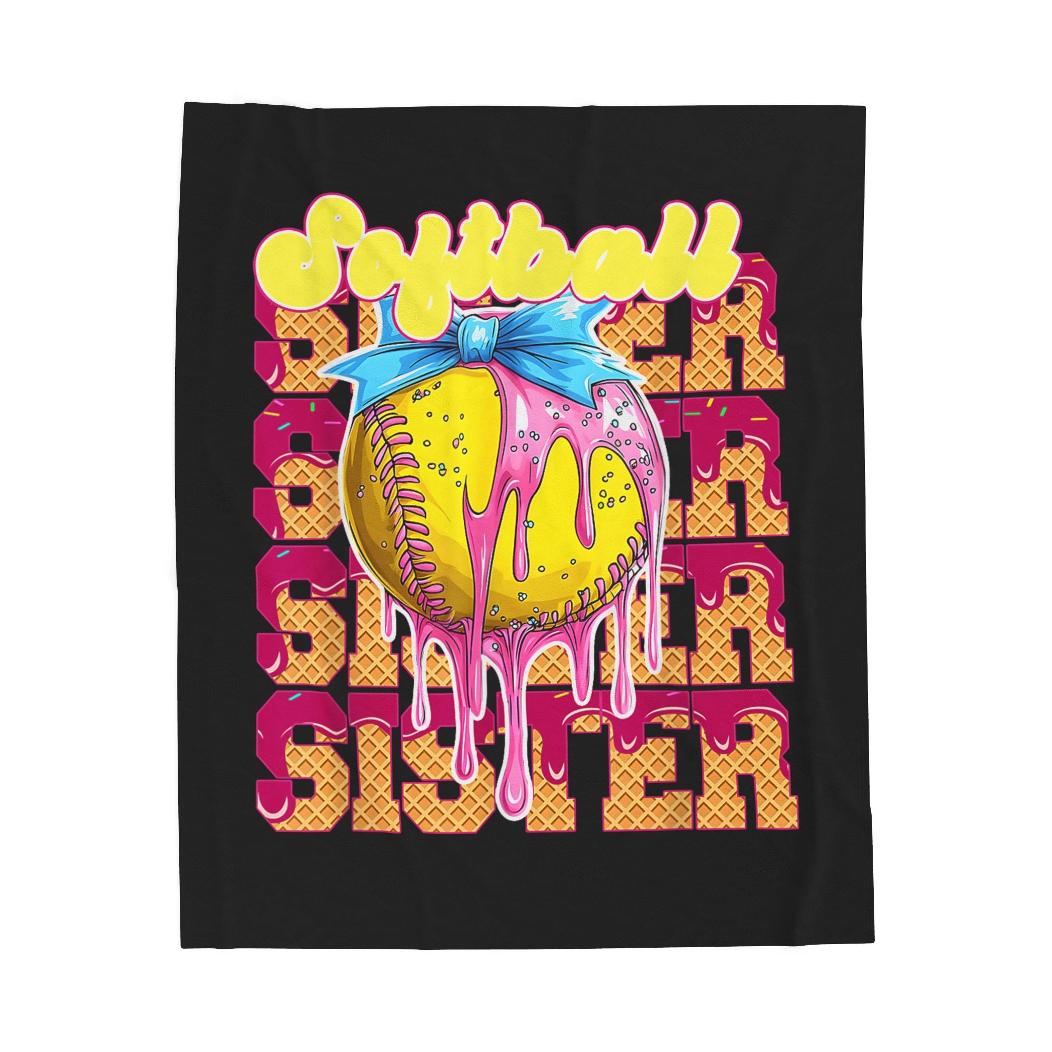 "Softball Sister" Blanket - Velveteen Plush Throw Gift for Siblings"