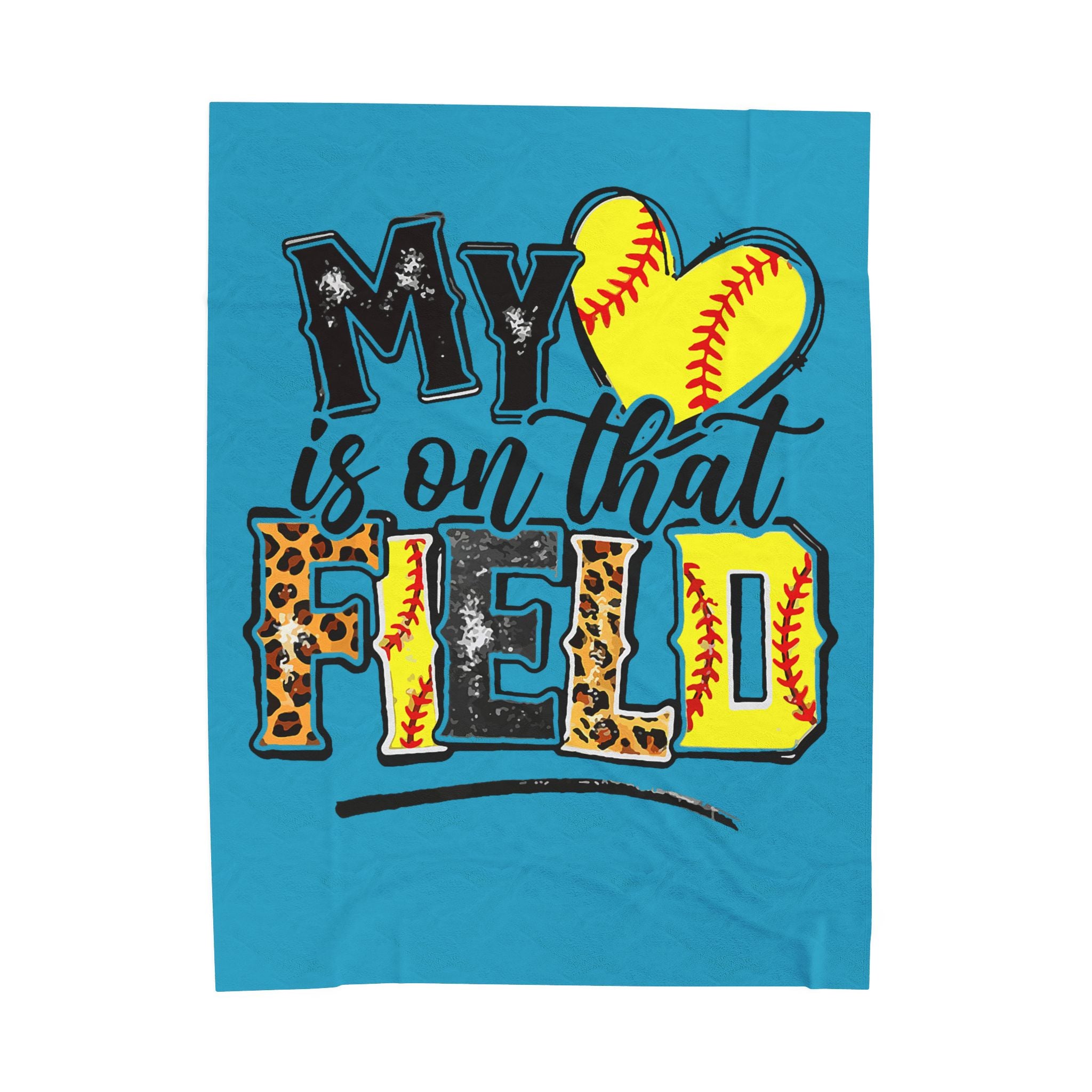 My Heart is on That Field Baseball Blanket - Plush Throw for Baseball/Softball Moms