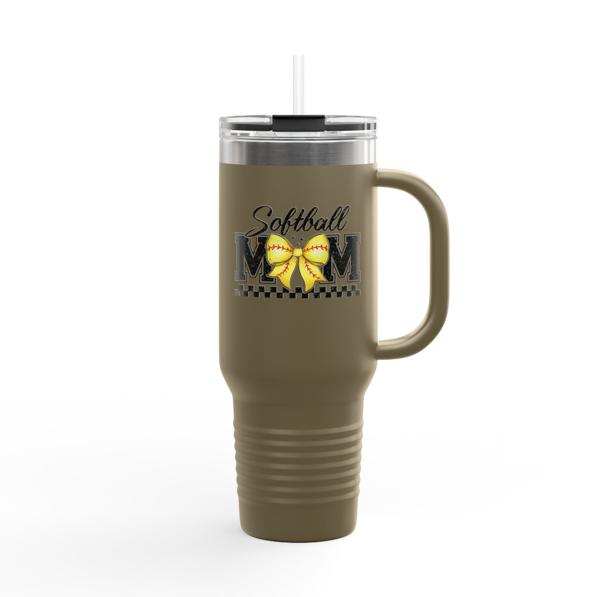 40oz Insulated Travel Mug - Softball Mom Tumbler with Straw | Field of Dreams