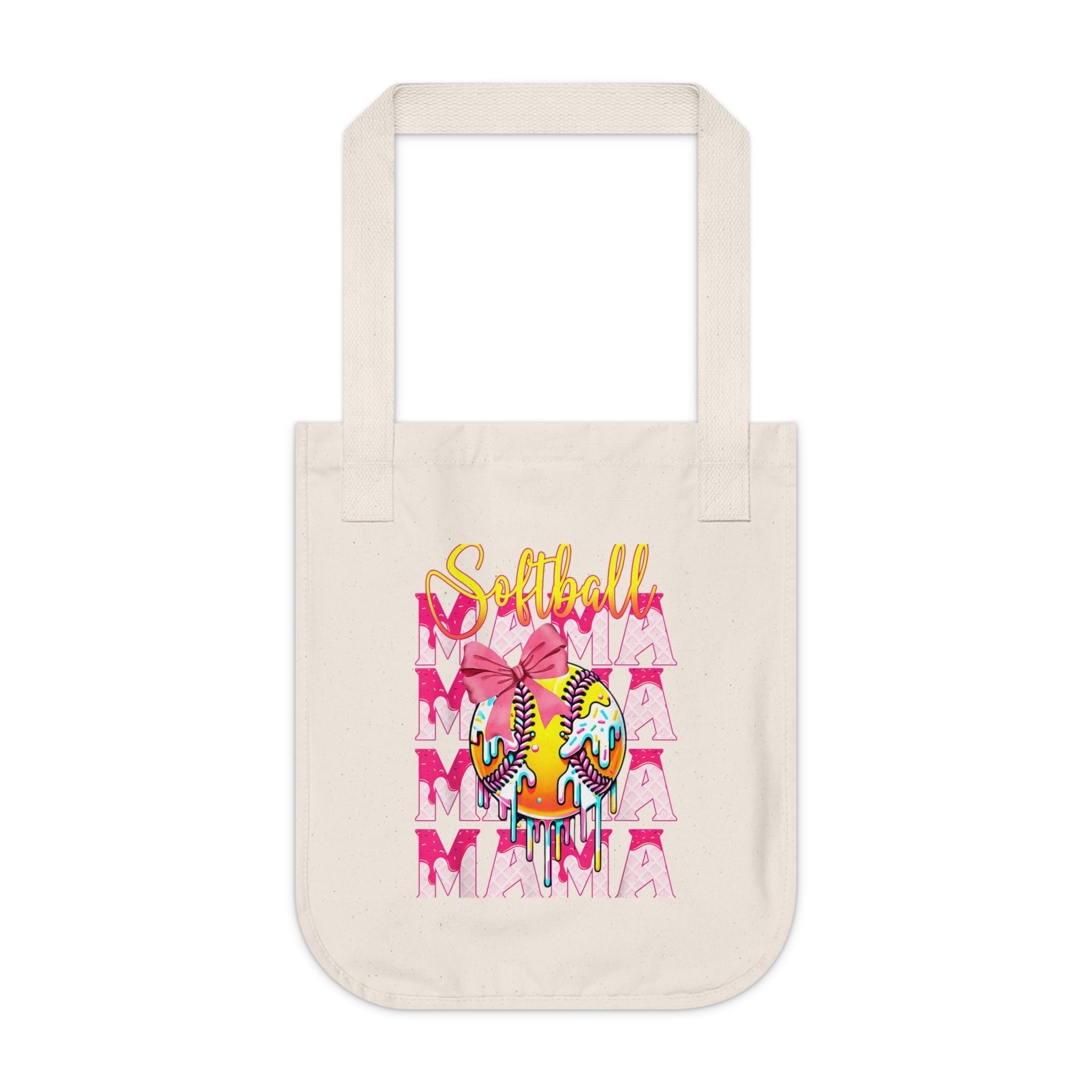 Softball Mom Organic Canvas Tote Bag - Eco-Friendly Sports Bag