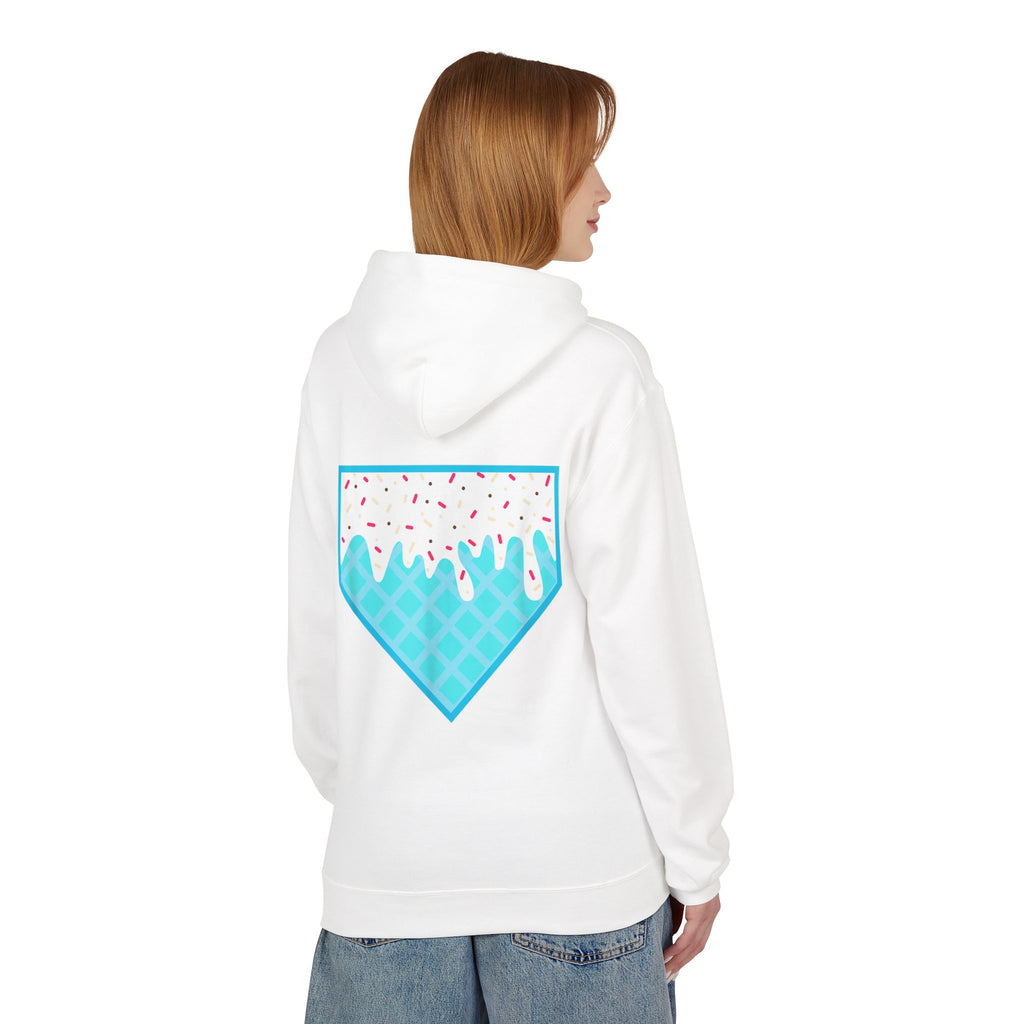 Custom Name & Number Baseball/Softball Hoodie - Ice Cream Drip Design | Personalized Sports Apparel
