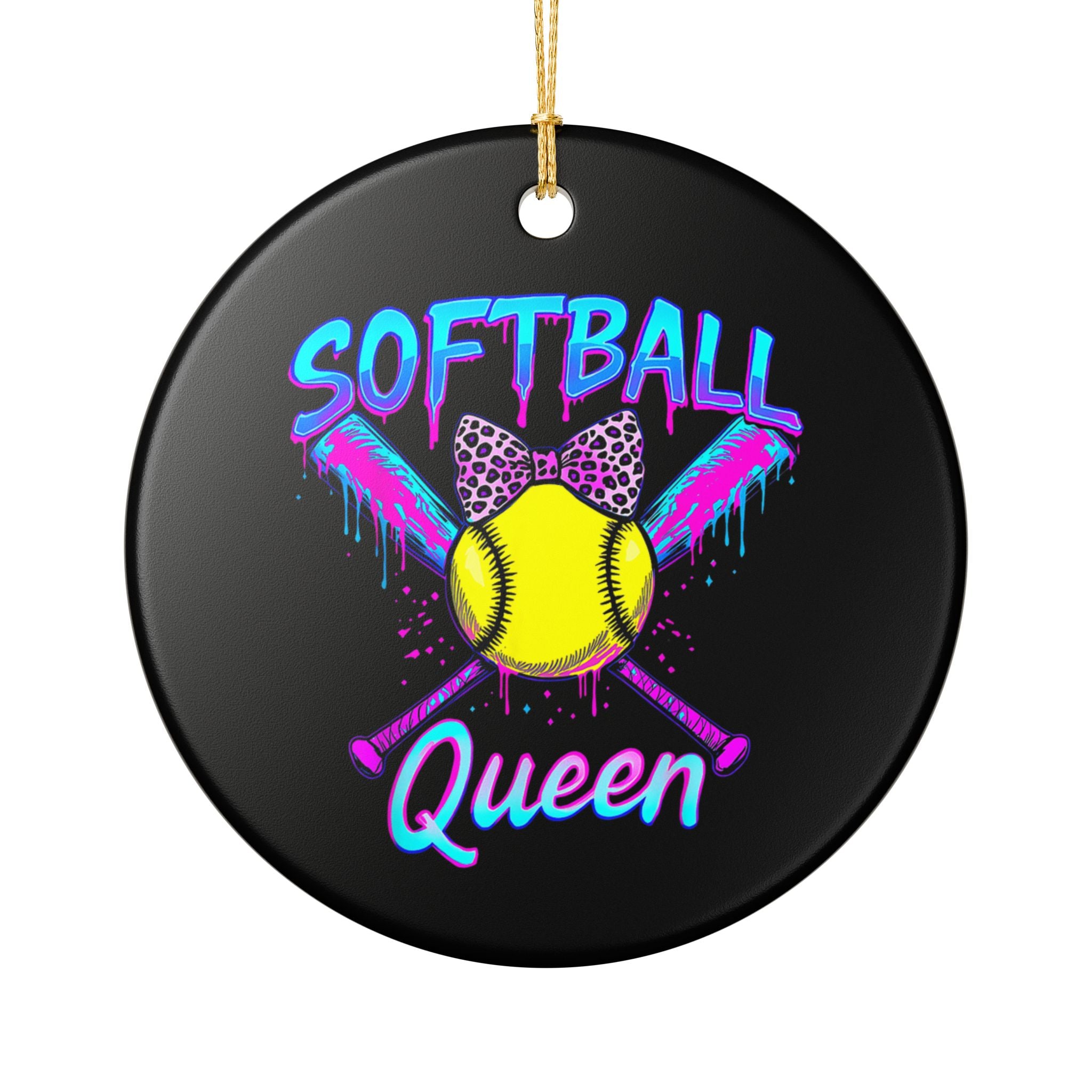 Softball Queen Ornament - Ceramic Holiday Keepsake Gift