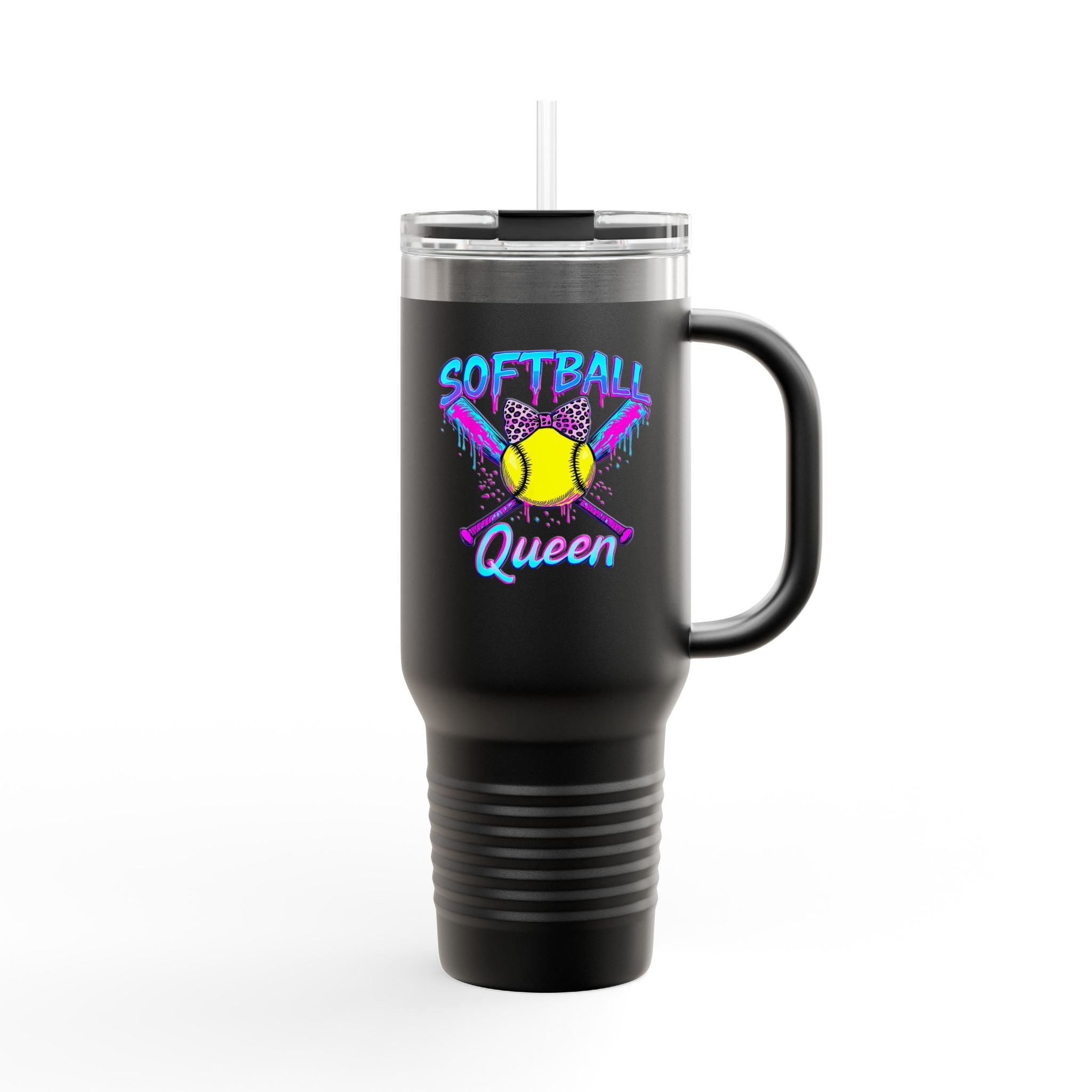 "Softball Queen 40oz Insulated Tumbler - Travel Mug for Moms & Fans"