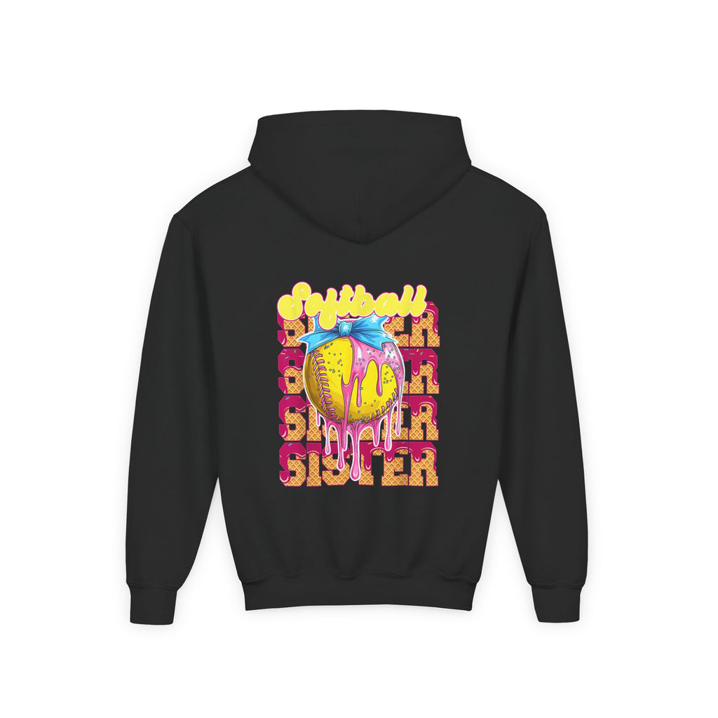 Fun Youth Hoodie for Sisters, Sibling Gift, Cute Hooded Sweatshirt