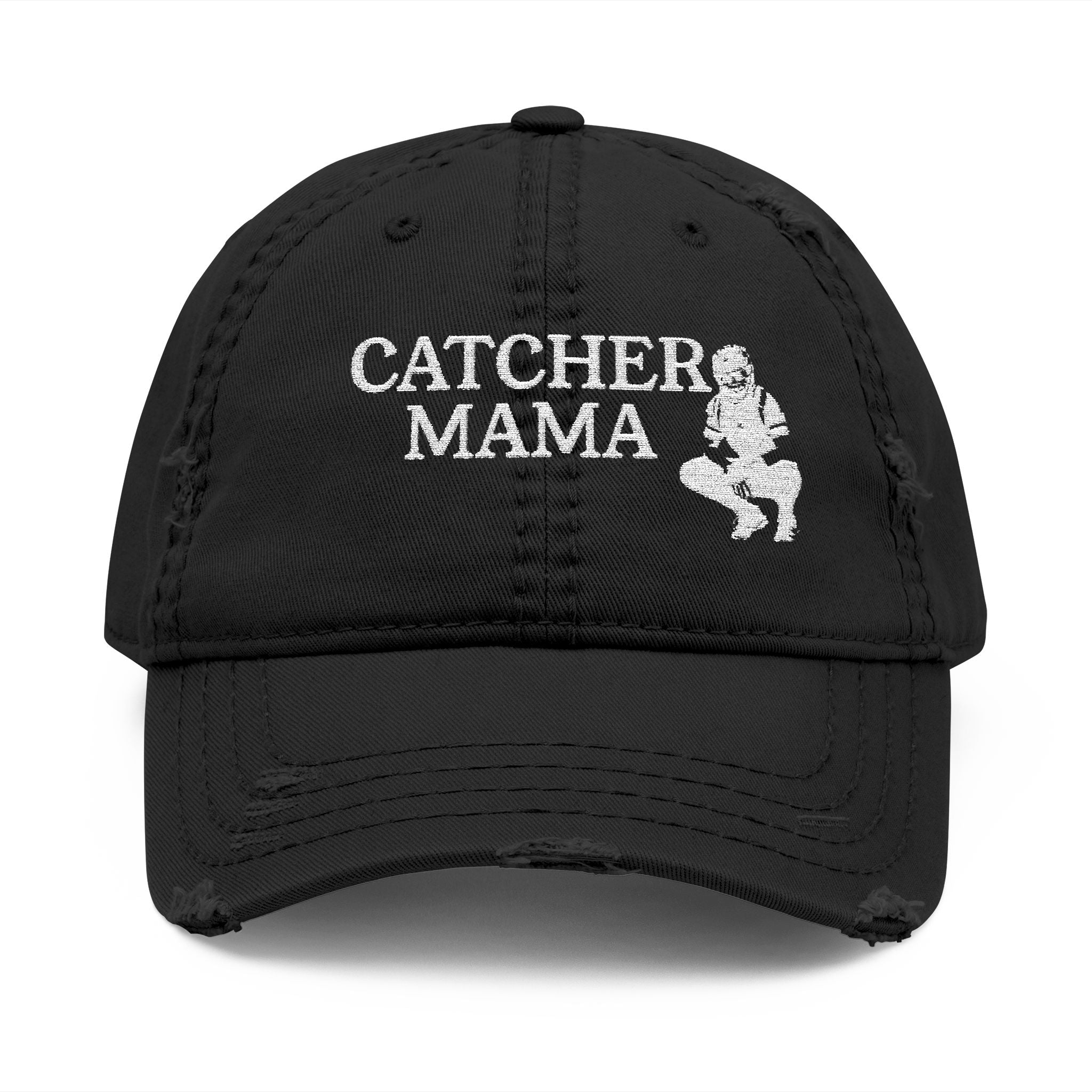 Distressed Dad Hat - Catcher Mama Embroidery, Casual Hat, Gift for Moms, Trendy Cap, Everyday Wear, Father's Day Gift