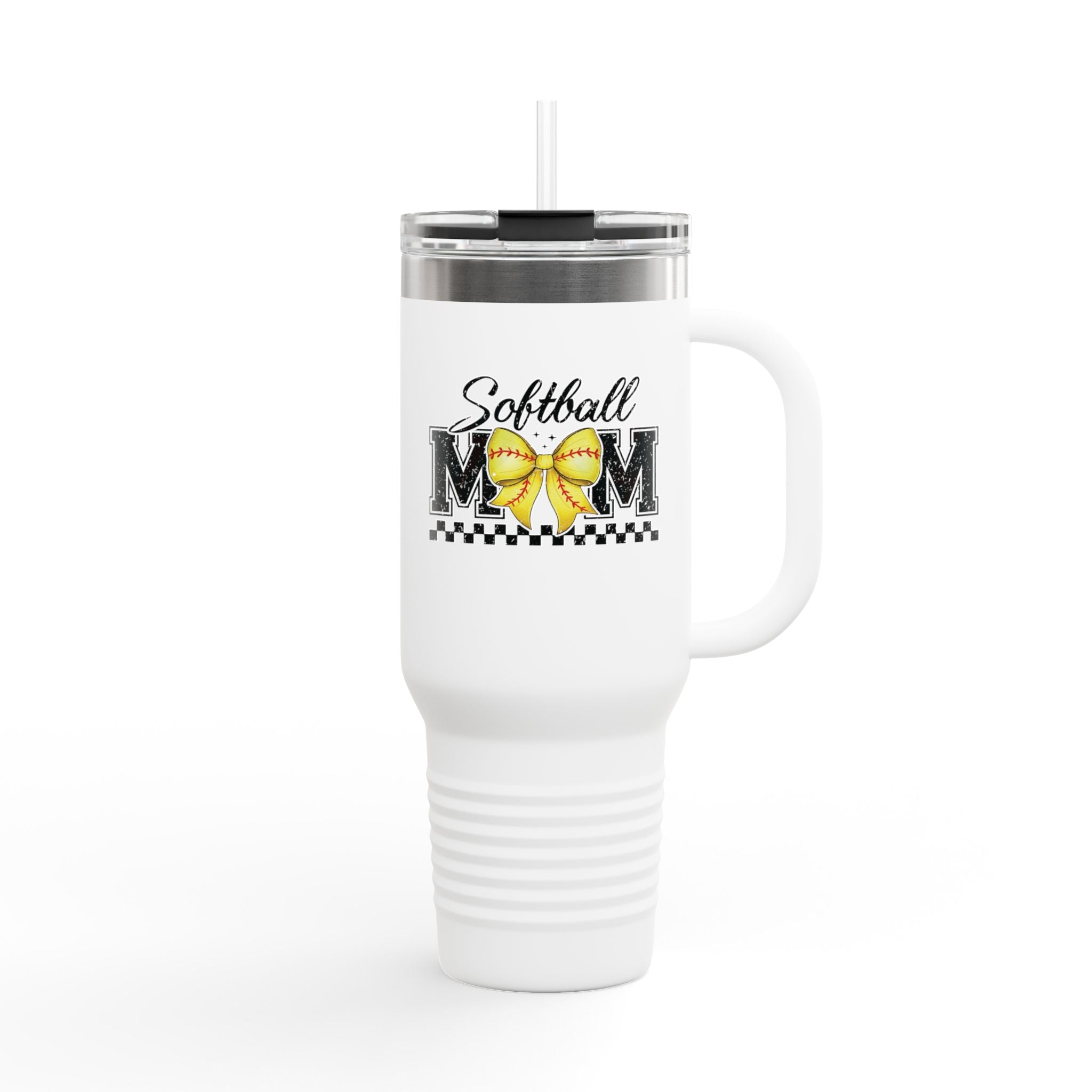 40oz Insulated Travel Mug - Softball Mom Tumbler with Straw | Field of Dreams