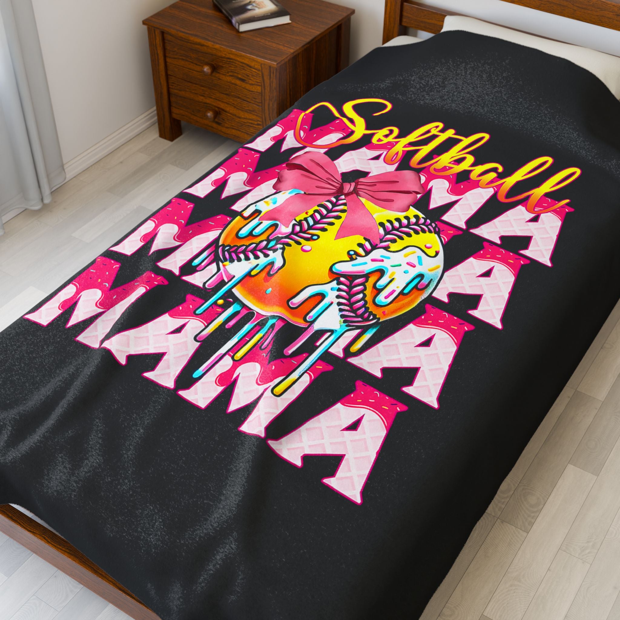 "Softball Mama" Blanket - Velveteen Plush Throw for Moms | Field of Dreams Sports