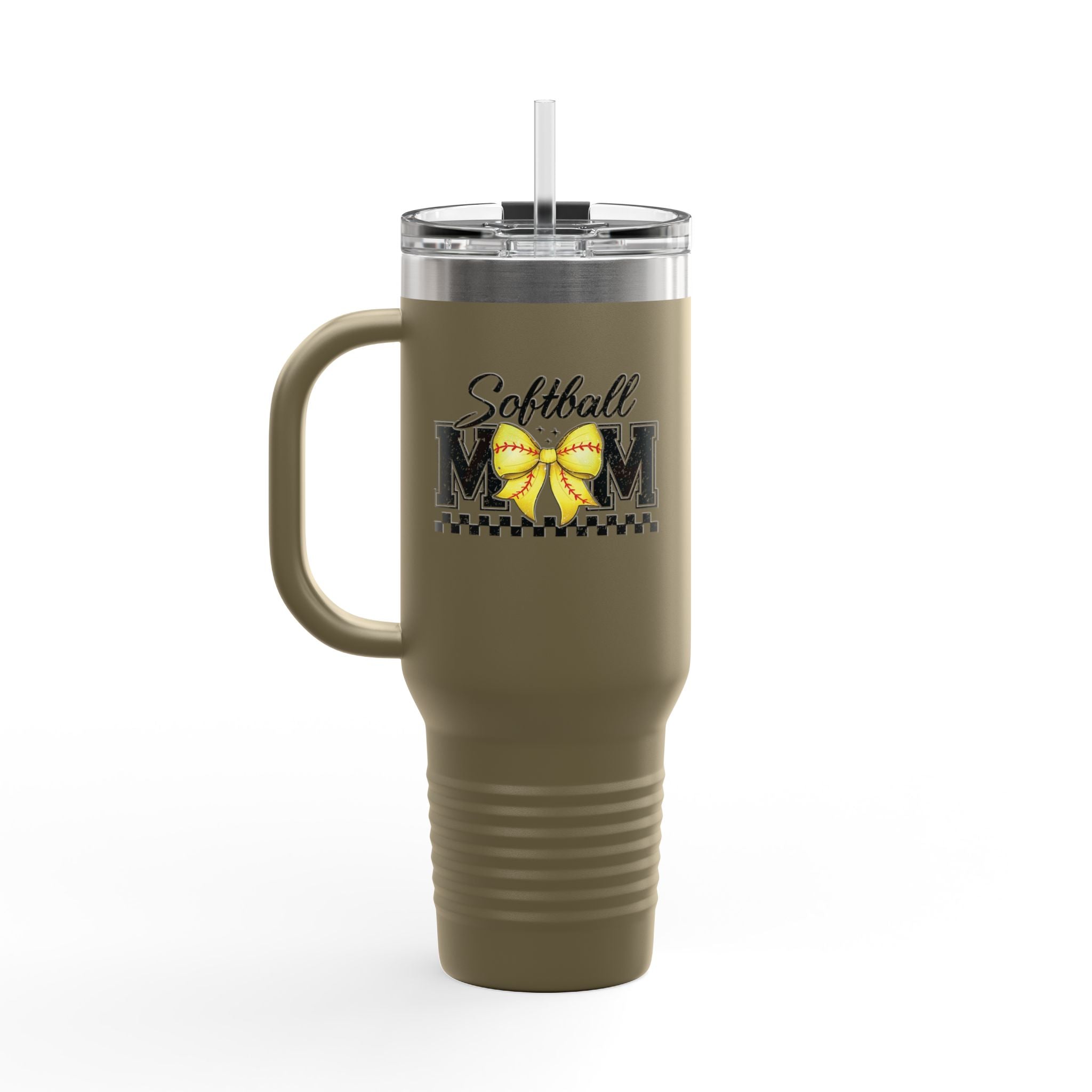 40oz Insulated Travel Mug - Softball Mom Tumbler with Straw | Field of Dreams
