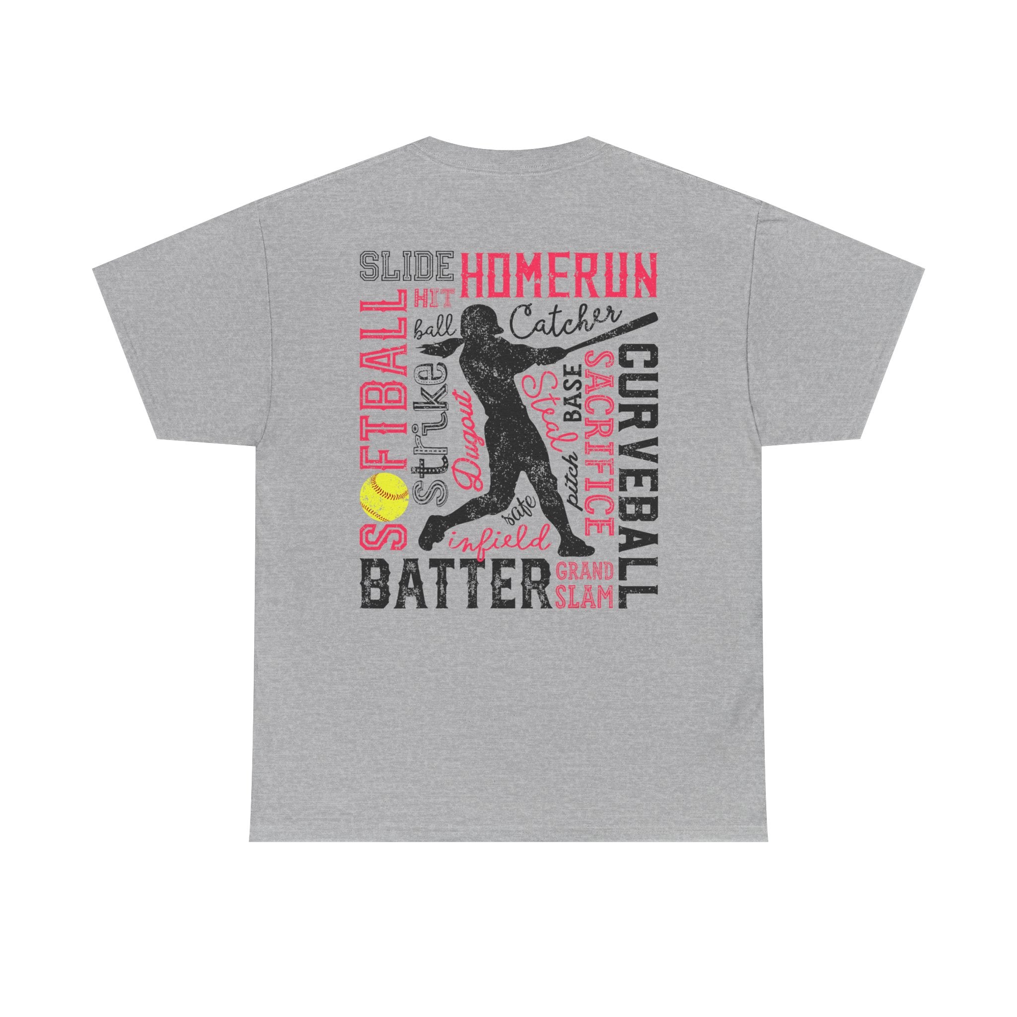 Softball Typography Tee - Word Collage Design | Softball Player Shirt