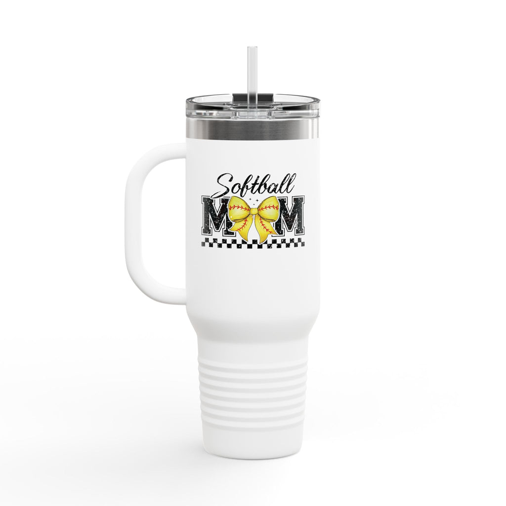 40oz Insulated Travel Mug - Softball Mom Tumbler with Straw | Field of Dreams