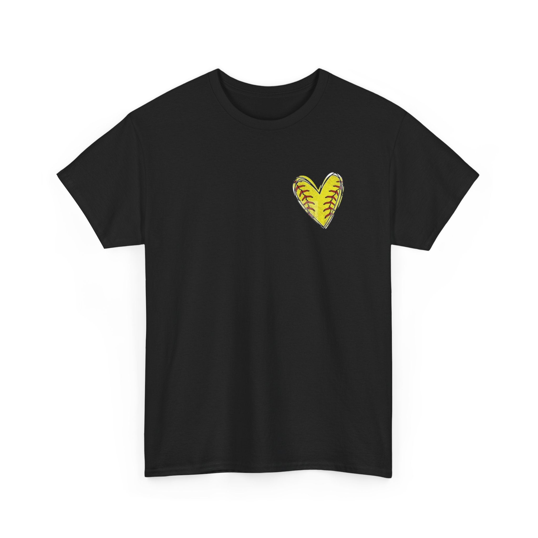 Softball Mom Shirt - Yellow Heart Bandana Graphic Tee | Game Day Mom Gift