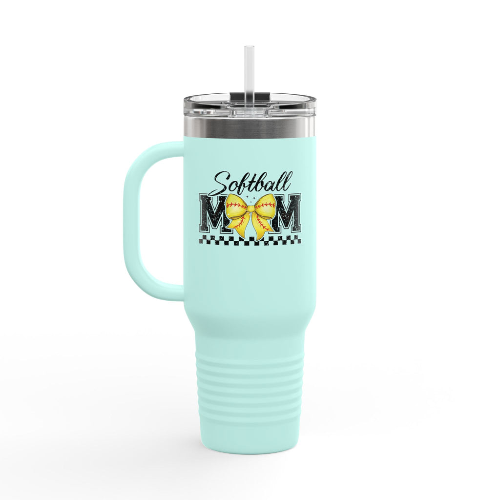 40oz Insulated Travel Mug - Softball Mom Tumbler with Straw | Field of Dreams