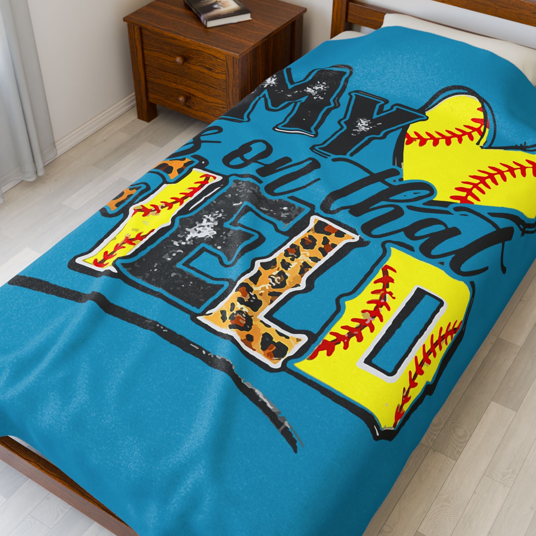 My Heart is on That Field Baseball Blanket - Plush Throw for Baseball/Softball Moms