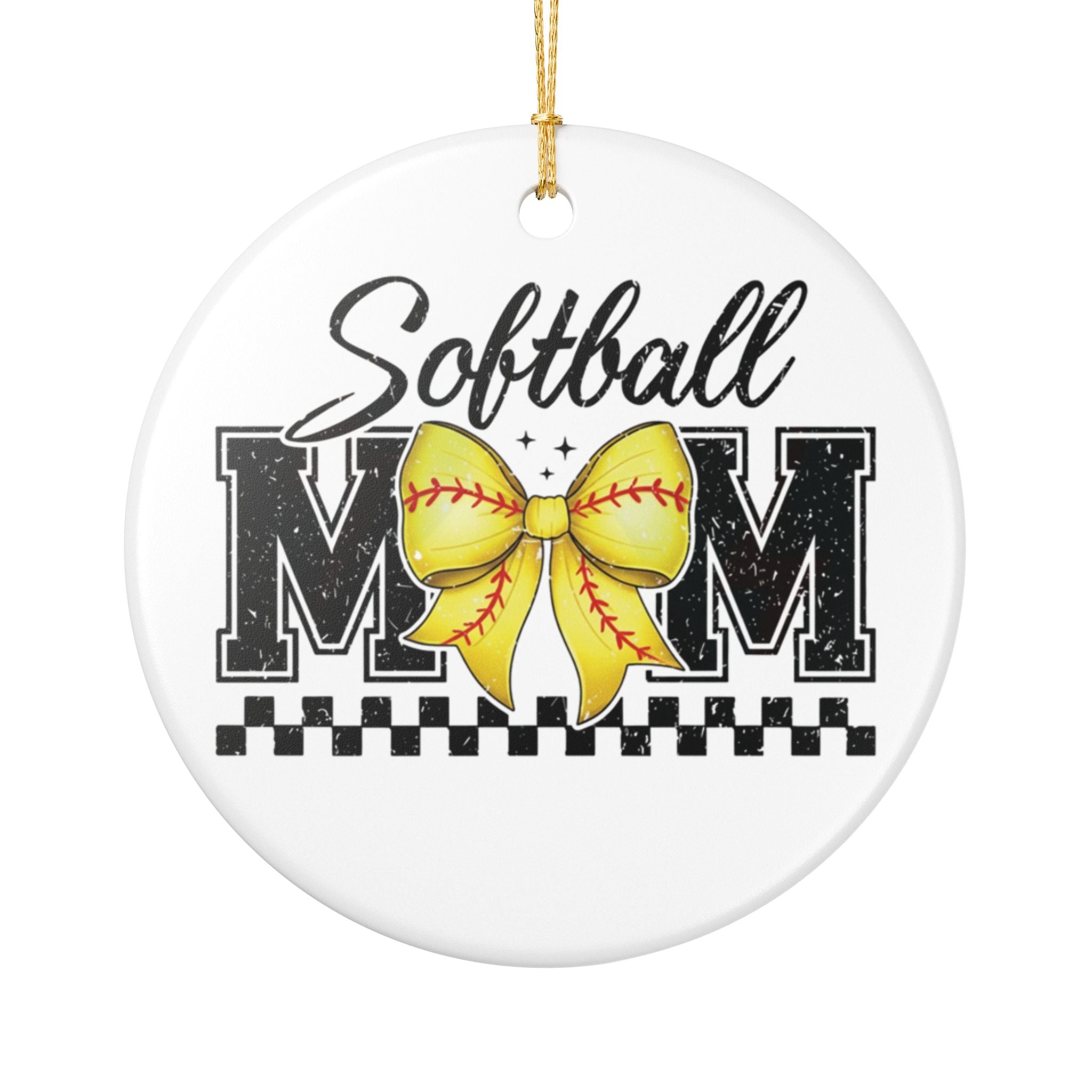 Softball Mom Ceramic Ornament - Christmas Tree Decoration | Gift for Softball Moms