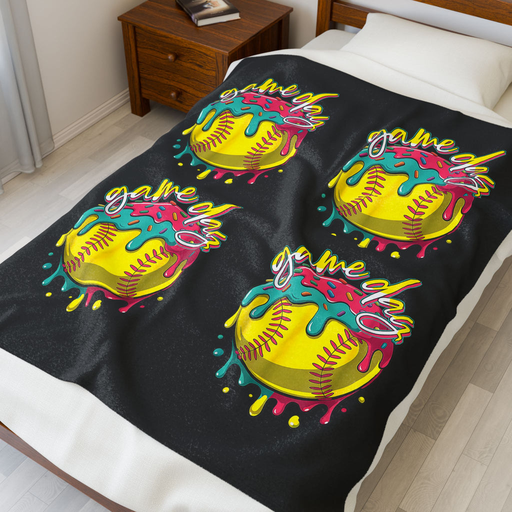 "Game Day" Velveteen Plush Blanket - SOFT SPORTS FAN THROW