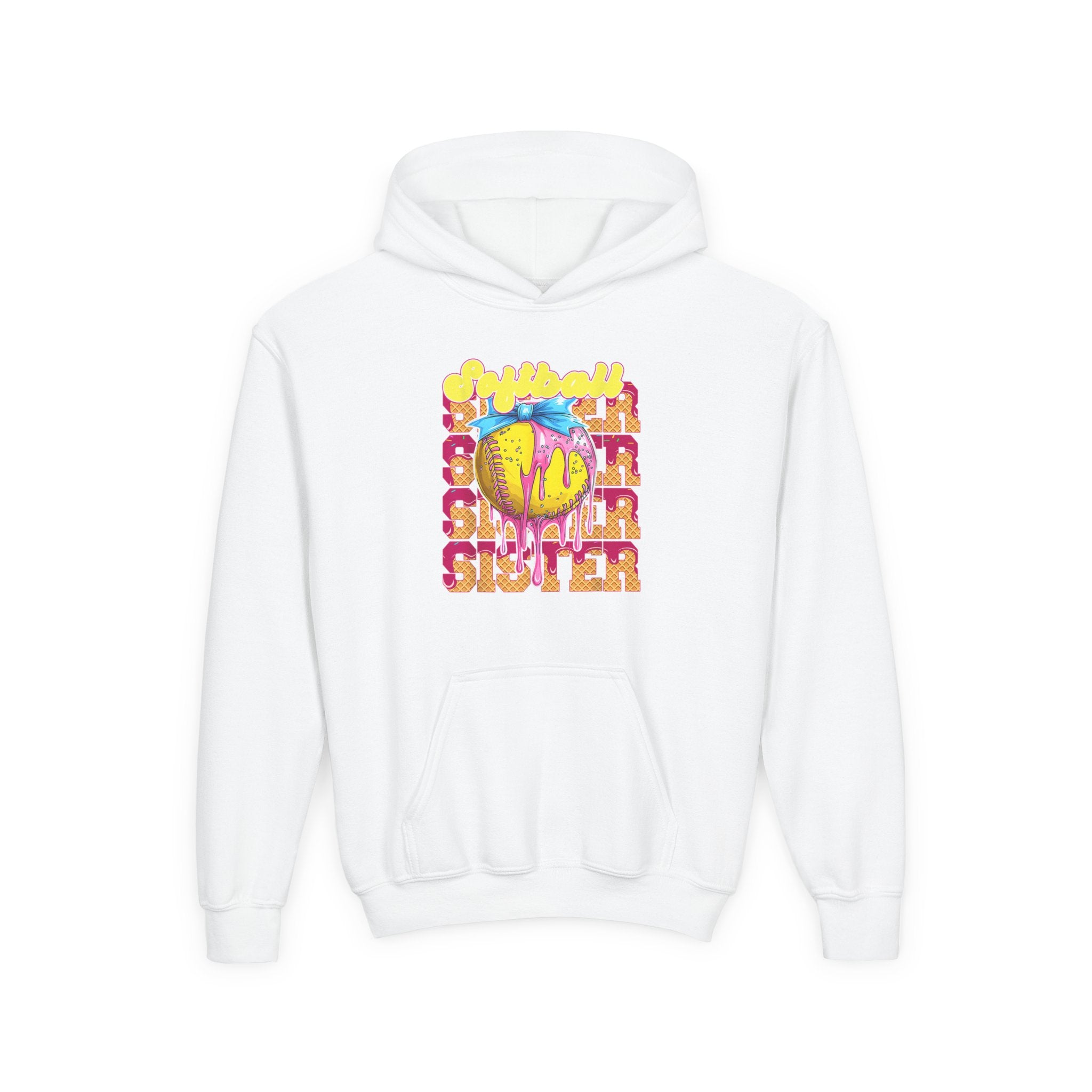 Fun Youth Hoodie for Sisters, Sibling Gift, Cute Hooded Sweatshirt