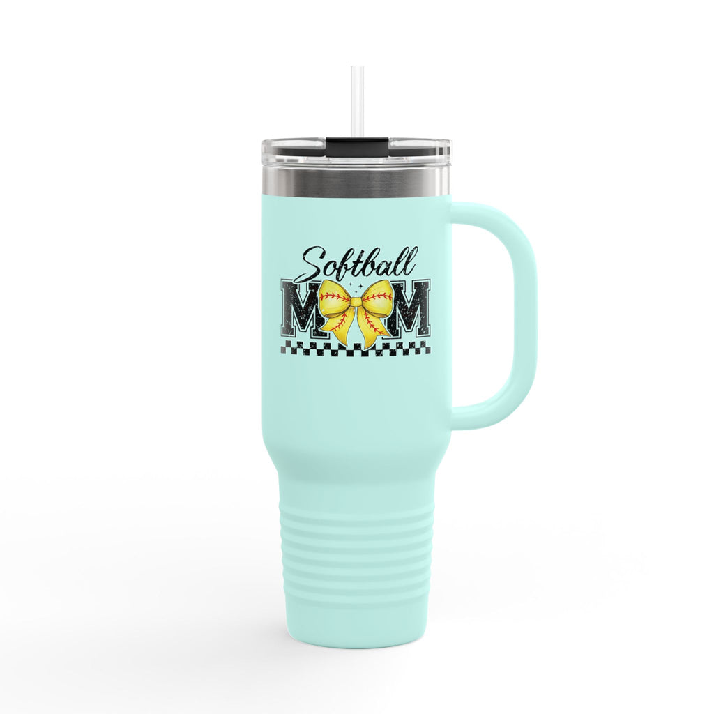 40oz Insulated Travel Mug - Softball Mom Tumbler with Straw | Field of Dreams