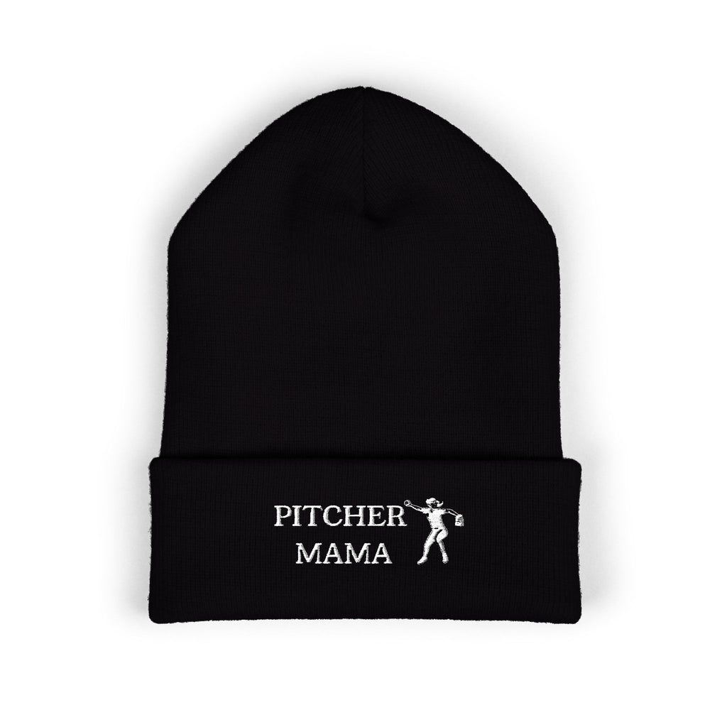 Classic Cuffed Beanie - Embroidered Winter Hat "PITCHER MAMA" | Field of Dreams Sports