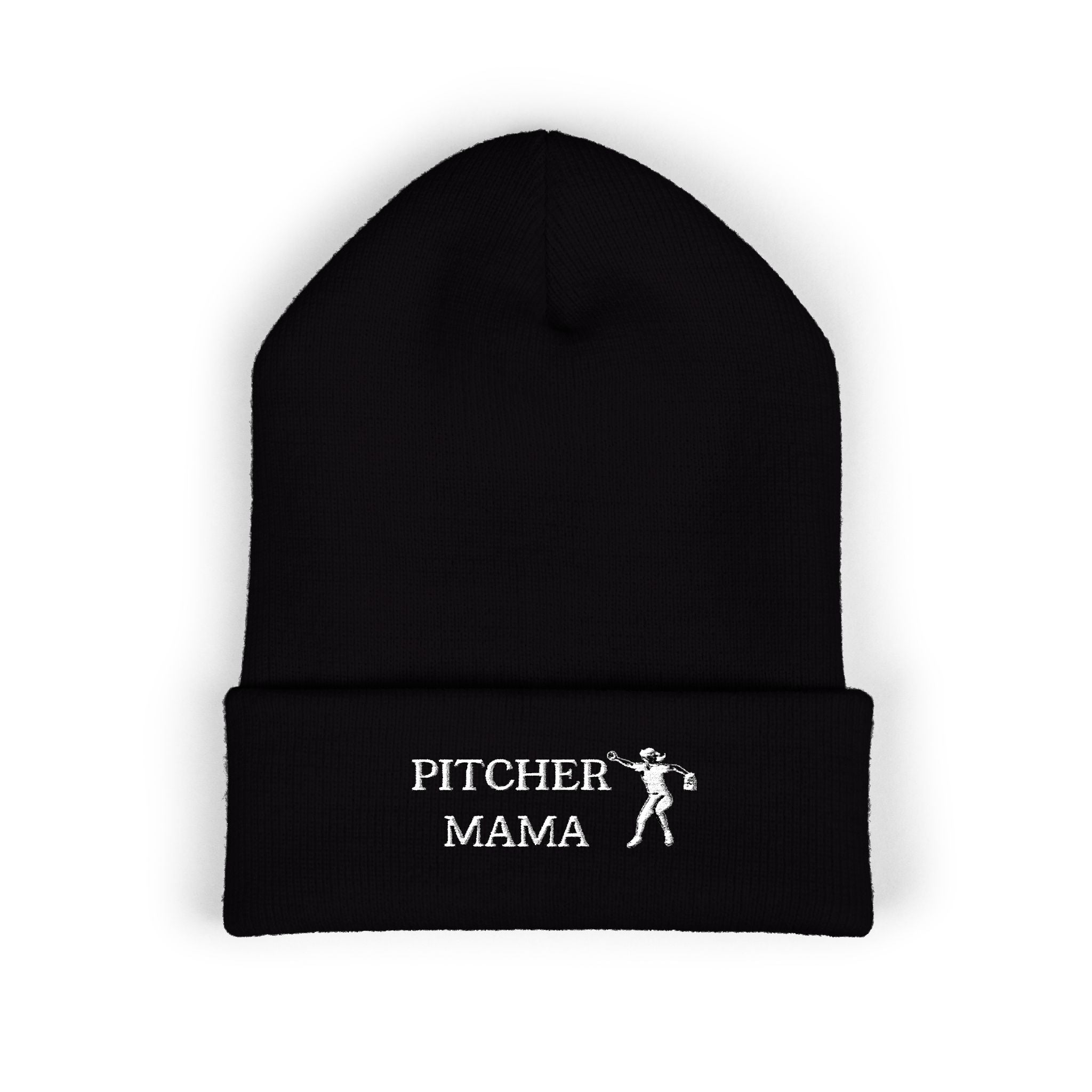 Classic Cuffed Beanie - Embroidered Winter Hat "PITCHER MAMA" | Field of Dreams Sports