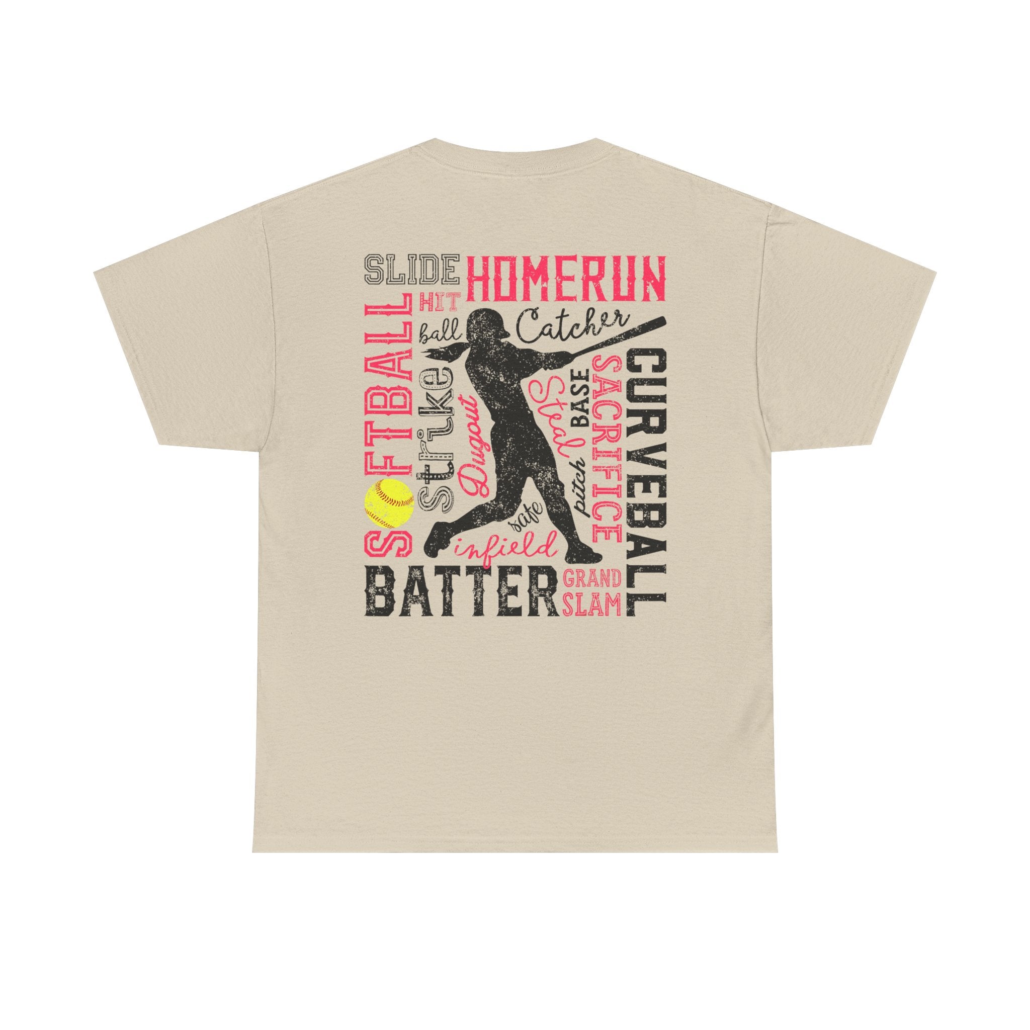 Softball Typography Tee - Word Collage Design | Softball Player Shirt