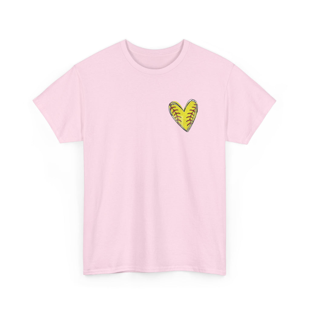 Softball Mom Shirt - Yellow Heart Bandana Graphic Tee | Game Day Mom Gift