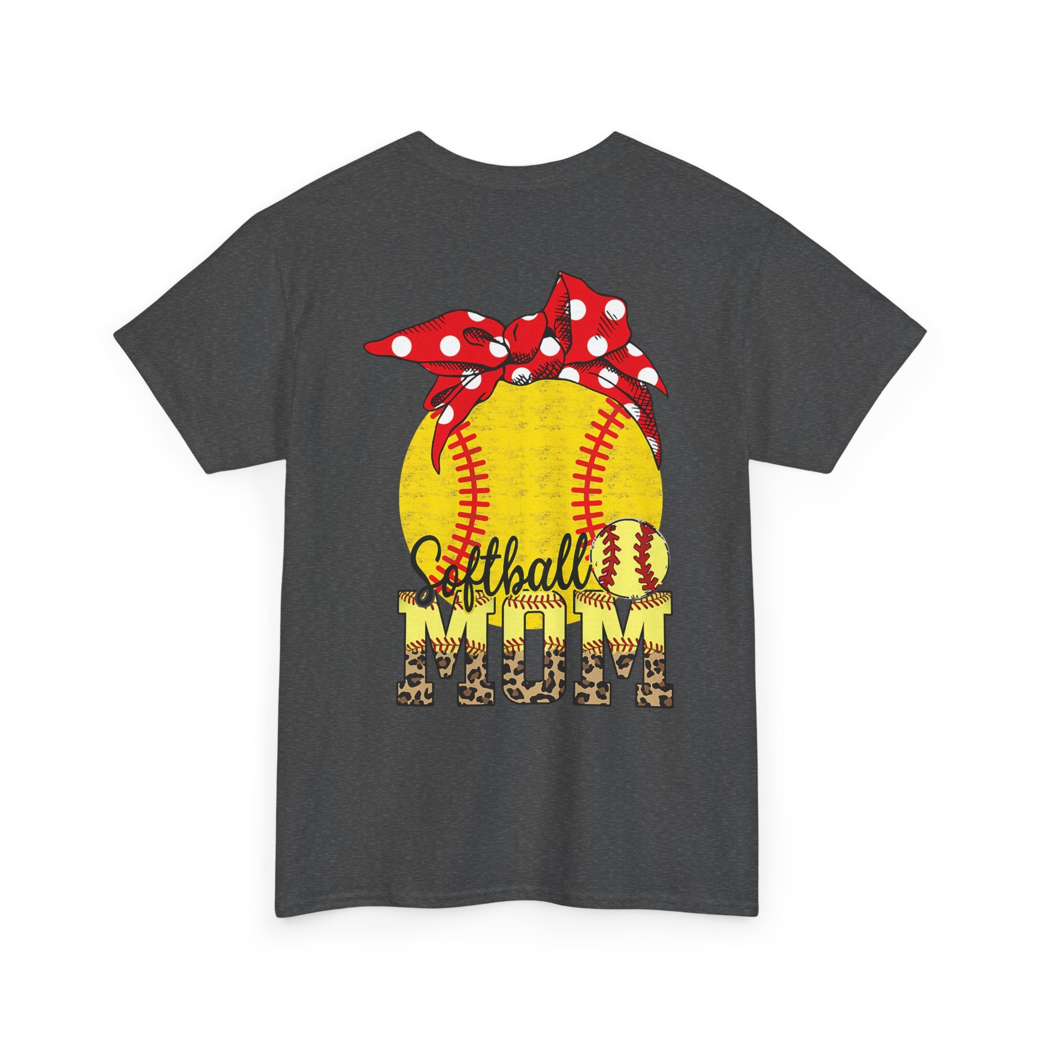 Softball Mom Shirt - Yellow Heart Bandana Graphic Tee | Game Day Mom Gift