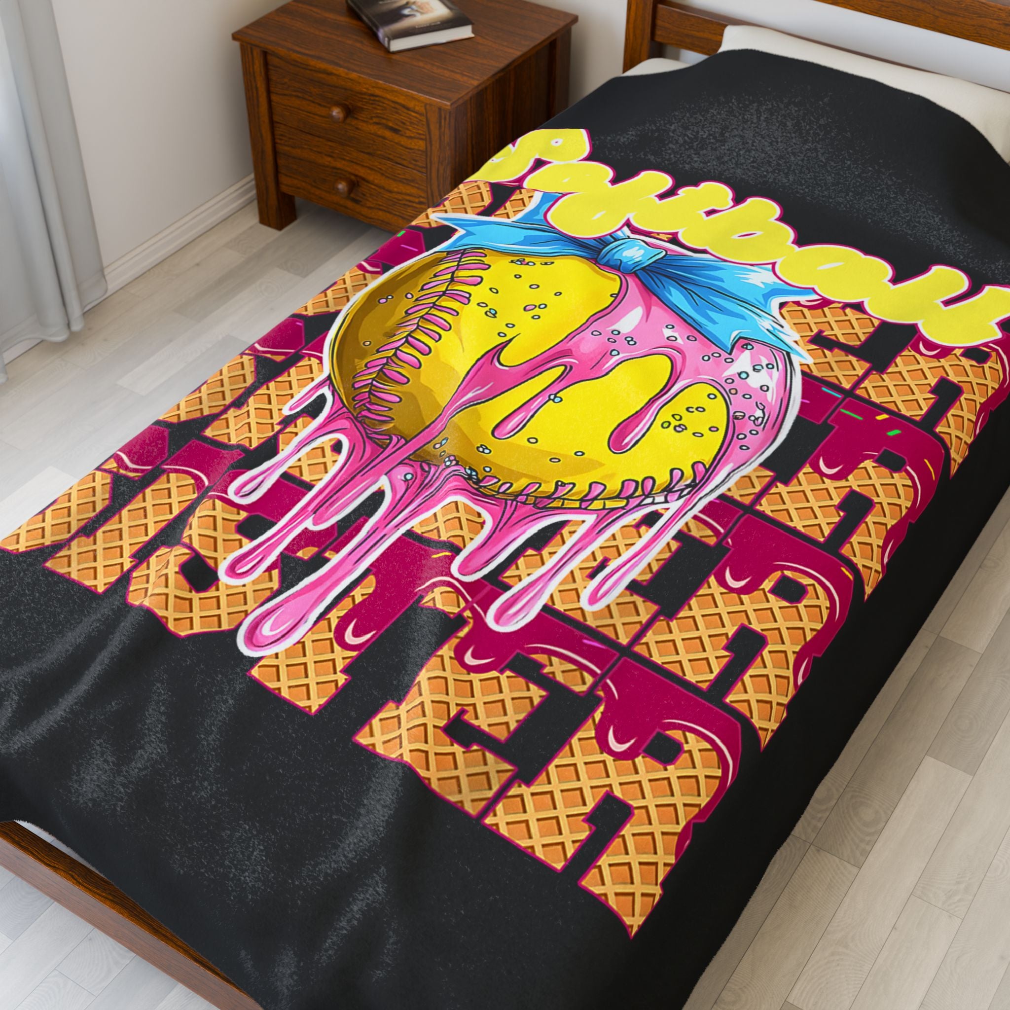 "Softball Sister" Blanket - Velveteen Plush Throw Gift for Siblings"