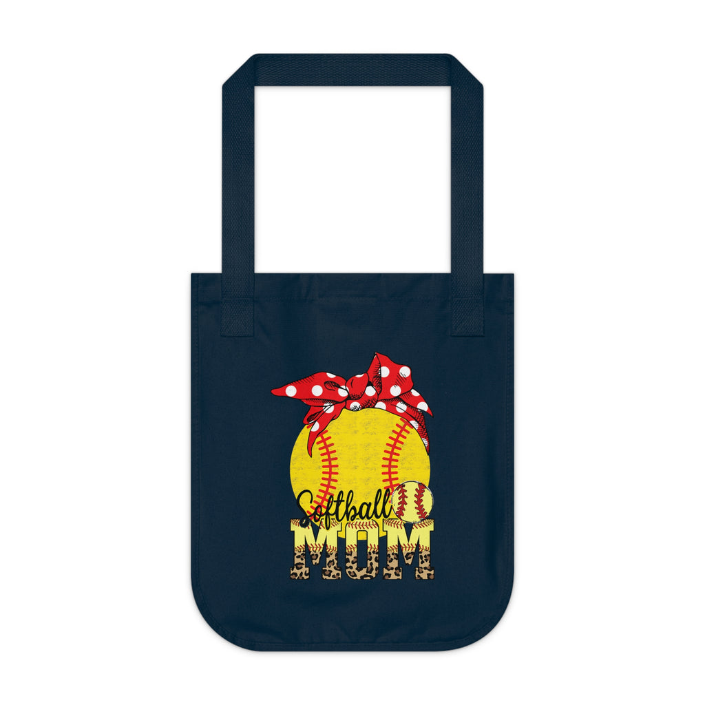 Softball Mom Tote Bag - Bandana Polka Dot Design | Organic Cotton Softball Bag