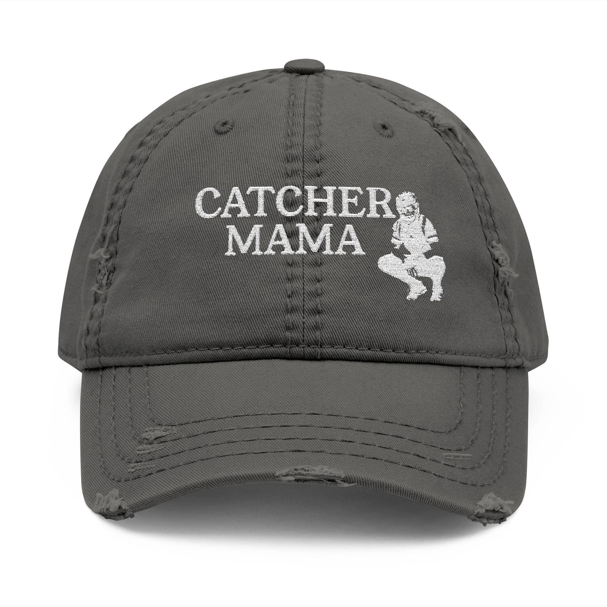 Distressed Dad Hat - Catcher Mama Embroidery, Casual Hat, Gift for Moms, Trendy Cap, Everyday Wear, Father's Day Gift