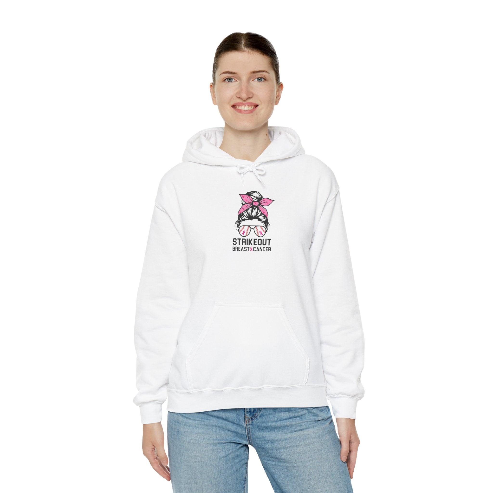 Strike Out Breast Cancer Hoodie | $5 Donated to NBCF | Pink Ribbon Awareness