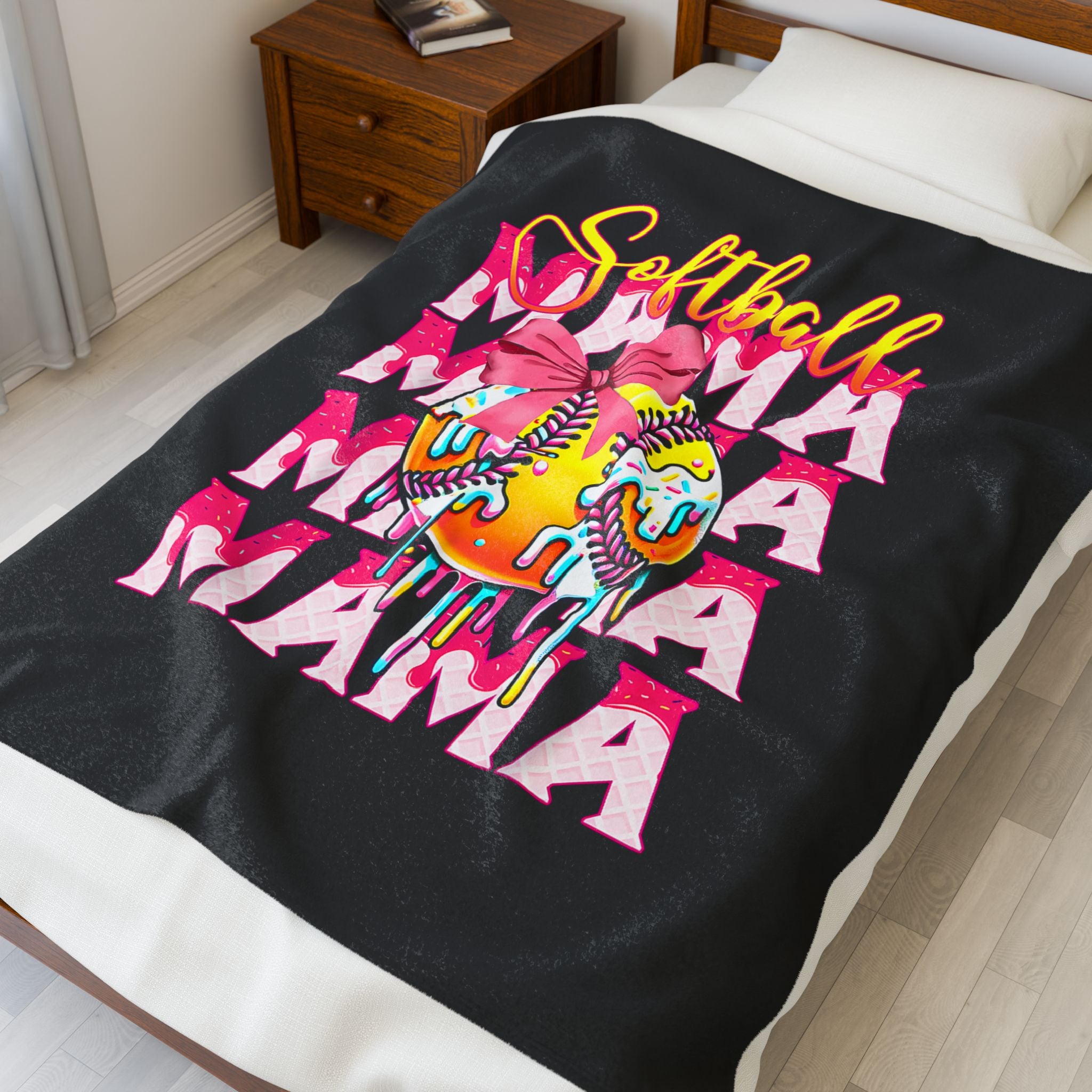 "Softball Mama" Blanket - Velveteen Plush Throw for Moms | Field of Dreams Sports