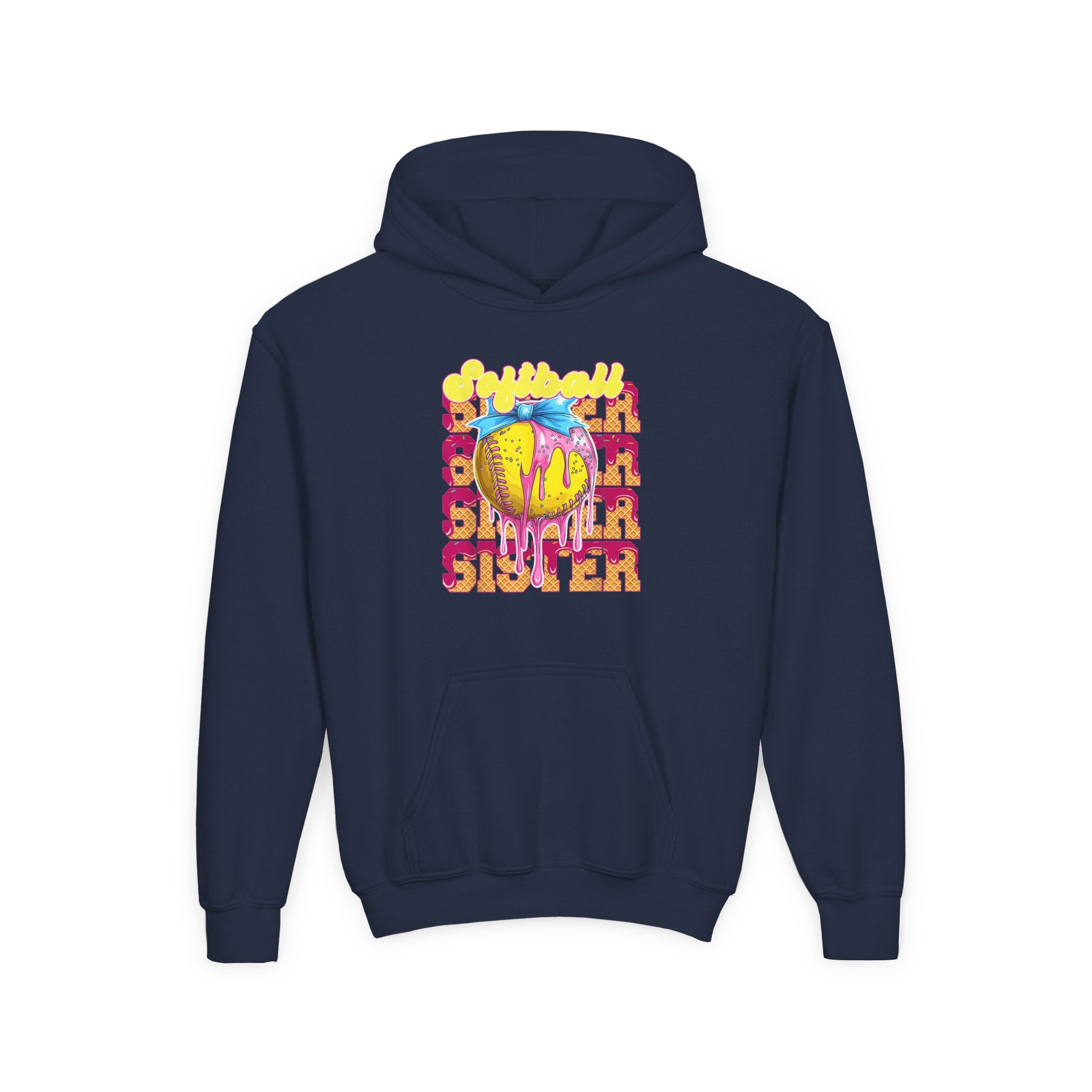 Fun Youth Hoodie for Sisters, Sibling Gift, Cute Hooded Sweatshirt