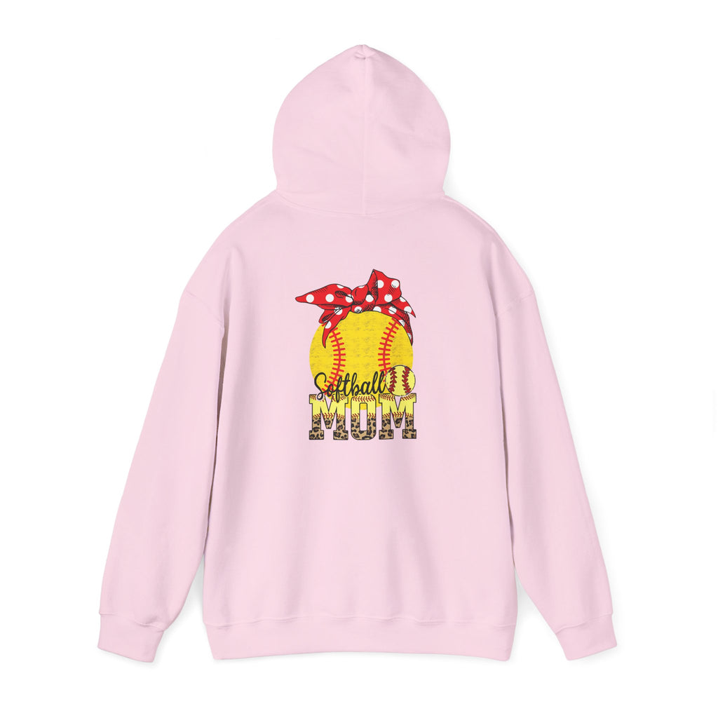 Softball Mom Hoodie - Bandana Heart Design | Rosy Pink Softball Sweatshirt