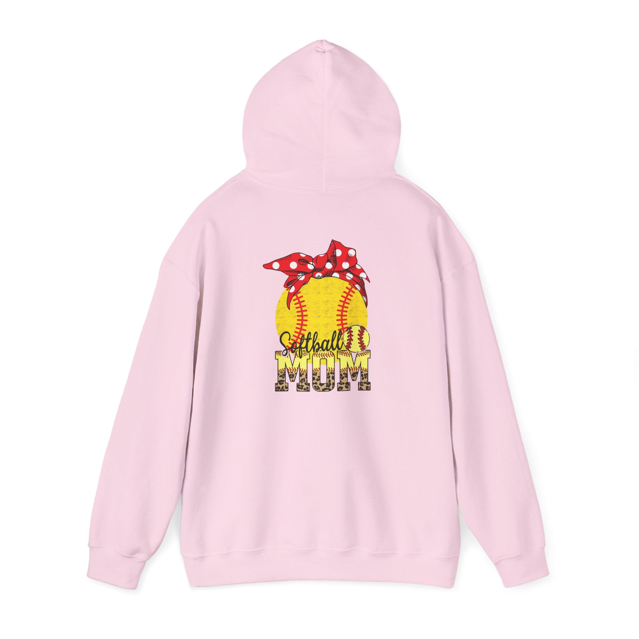 Softball Mom Hoodie - Bandana Heart Design | Rosy Pink Softball Sweatshirt