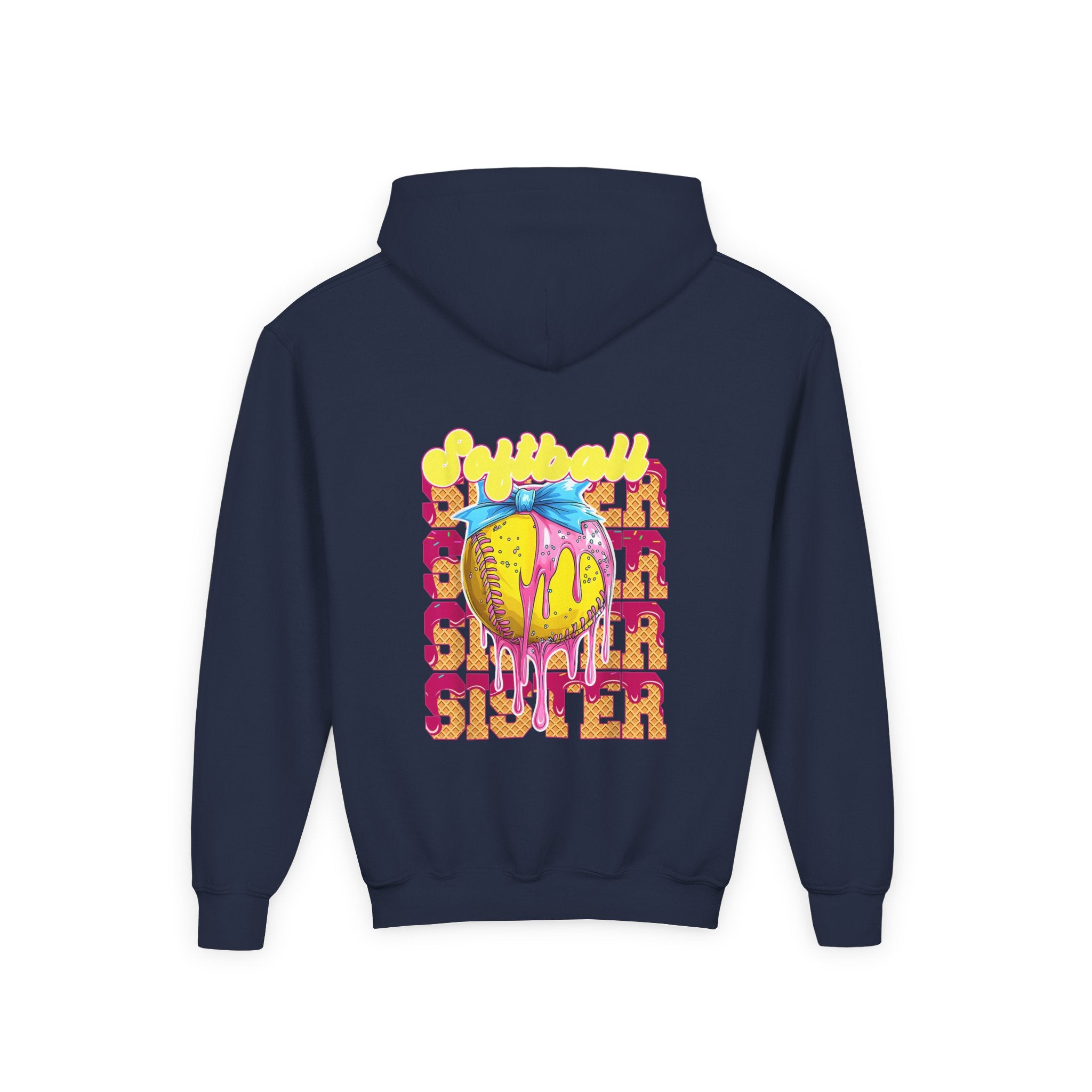 Fun Youth Hoodie for Sisters, Sibling Gift, Cute Hooded Sweatshirt
