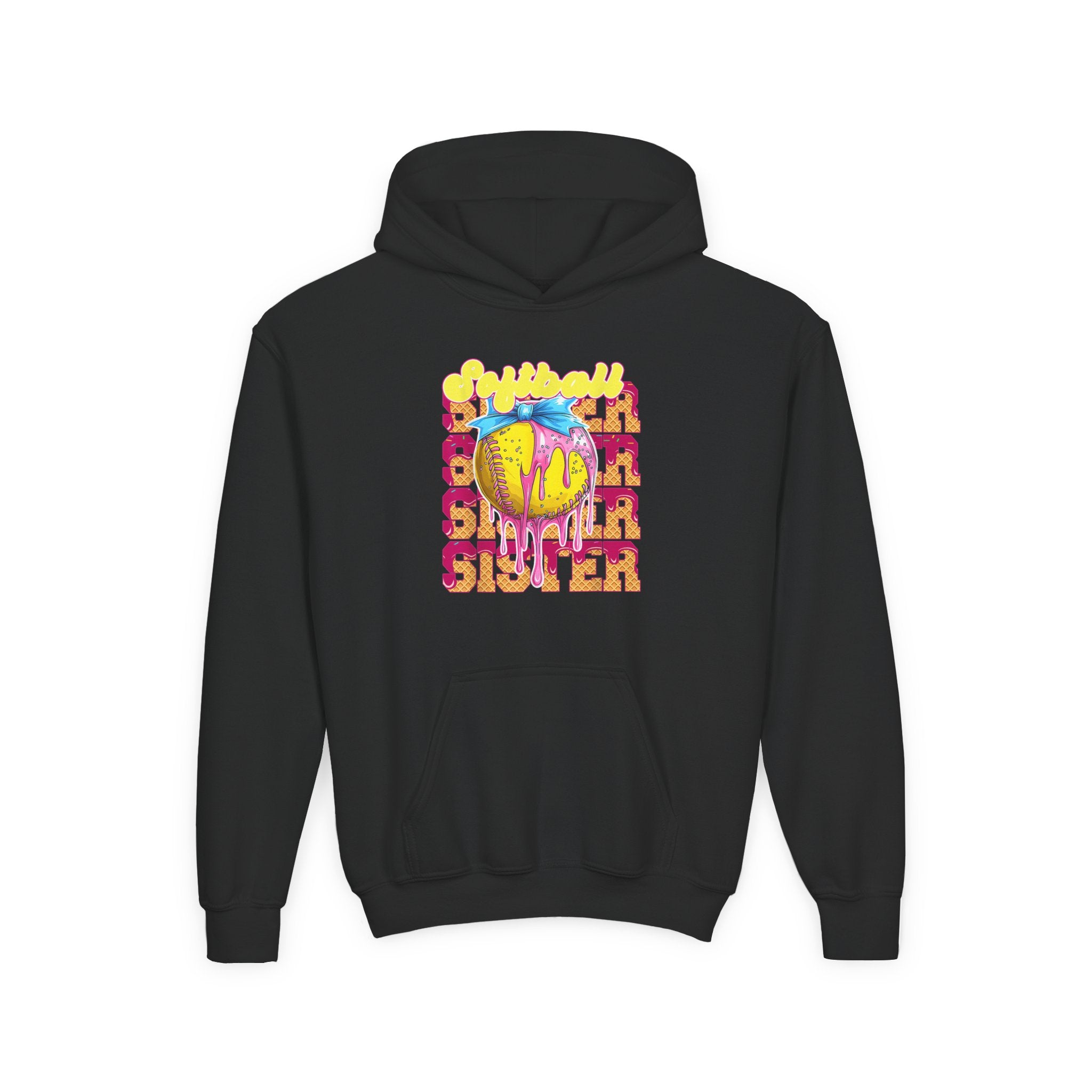 Fun Youth Hoodie for Sisters, Sibling Gift, Cute Hooded Sweatshirt