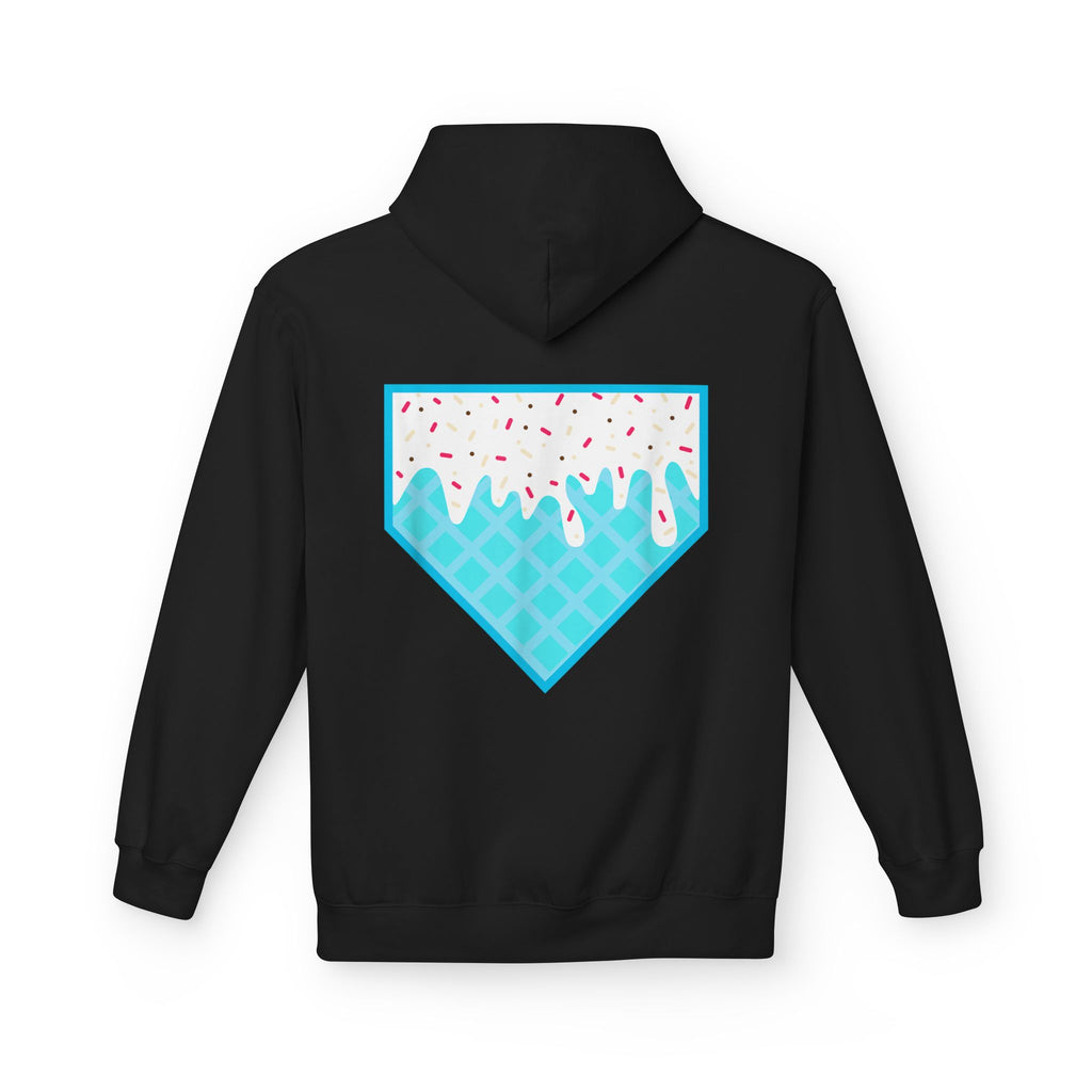 Custom Name & Number Baseball/Softball Hoodie - Ice Cream Drip Design | Personalized Sports Apparel