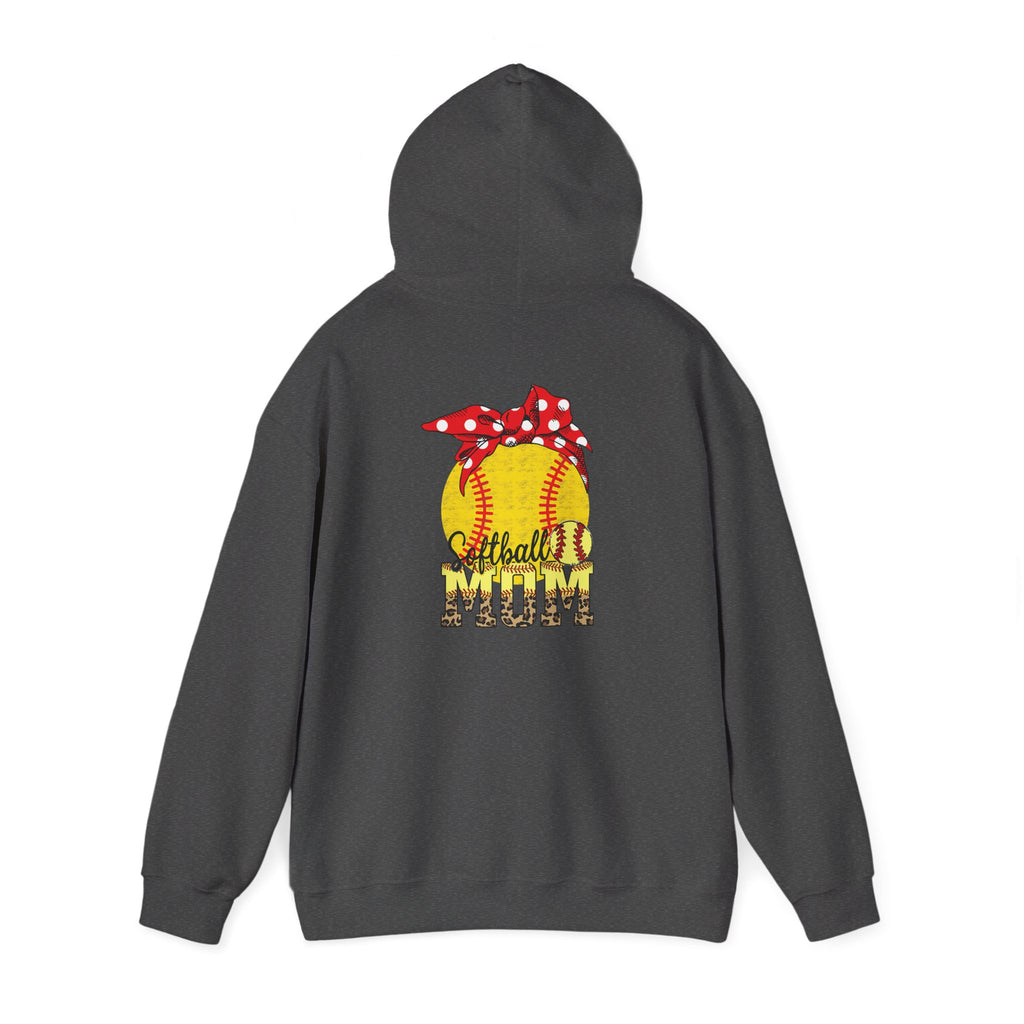 Softball Mom Hoodie - Bandana Heart Design | Rosy Pink Softball Sweatshirt