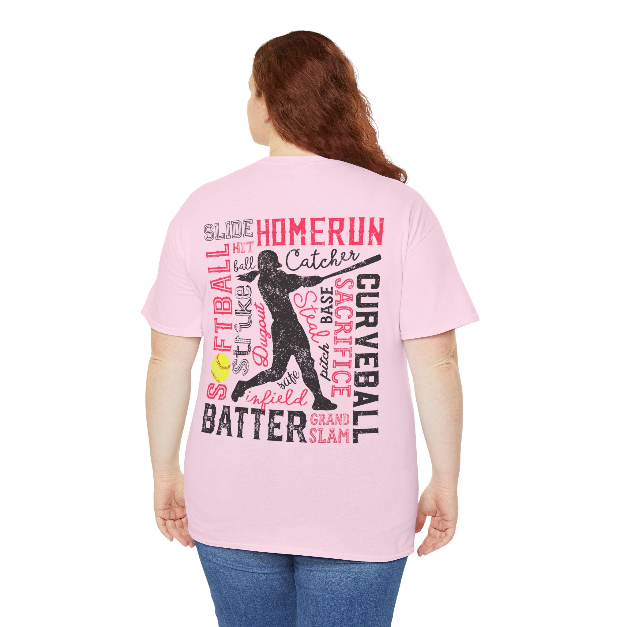 Softball Typography Tee - Word Collage Design | Softball Player Shirt