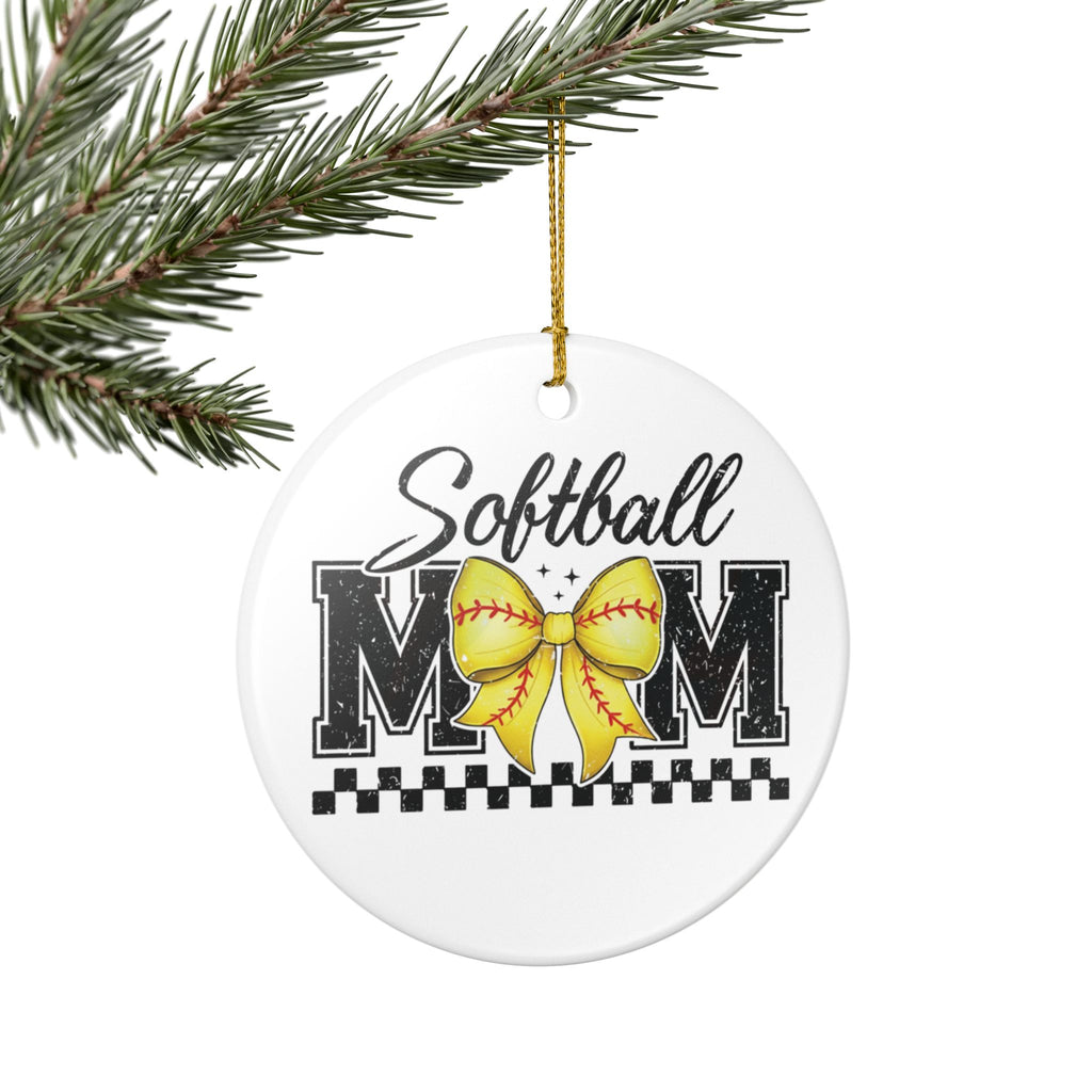 Softball Mom Ceramic Ornament - Christmas Tree Decoration | Gift for Softball Moms