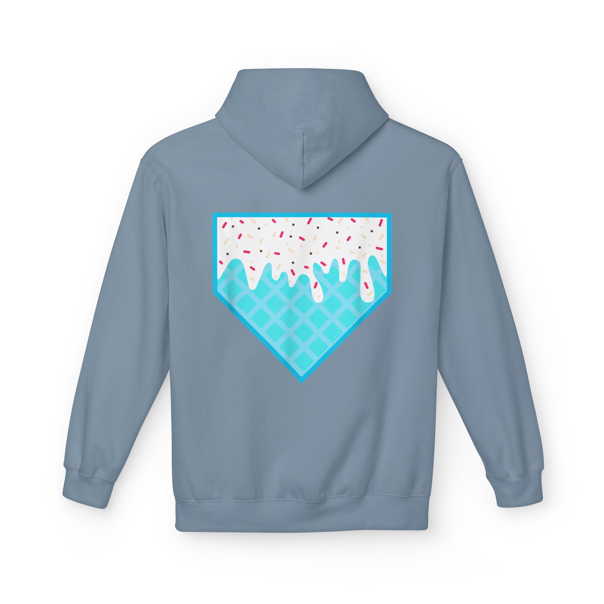 Custom Name & Number Baseball/Softball Hoodie - Ice Cream Drip Design | Personalized Sports Apparel