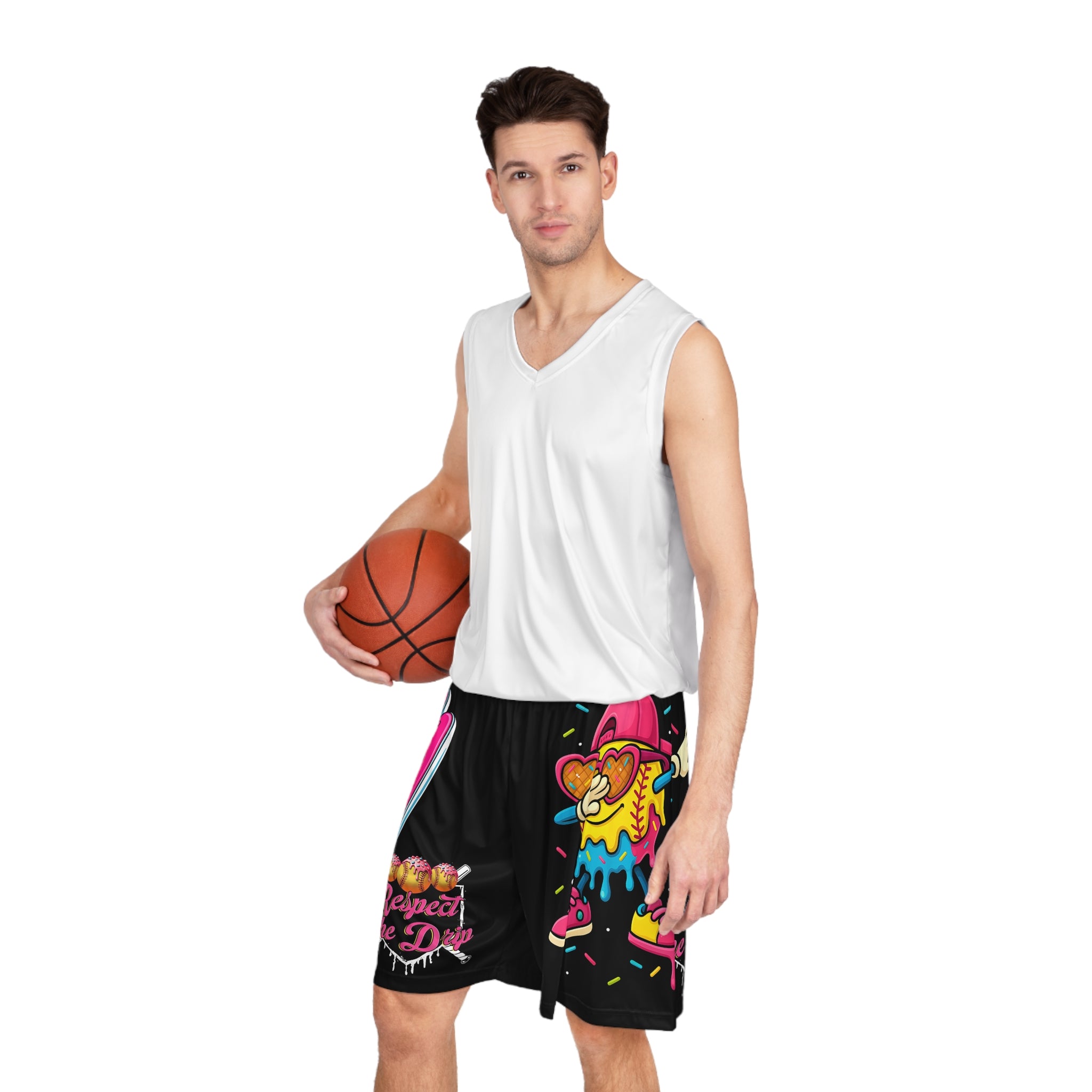 Custom Basketball Shorts - Respect the Drip Design | Youth & Adult Athletic Shorts