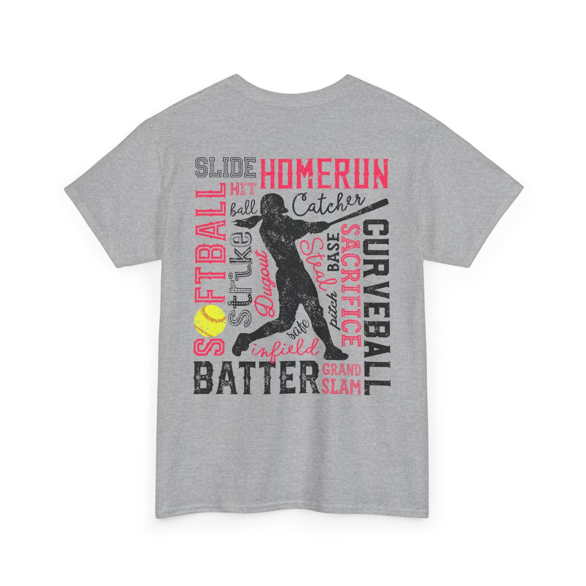 Softball Typography Tee - Word Collage Design | Softball Player Shirt