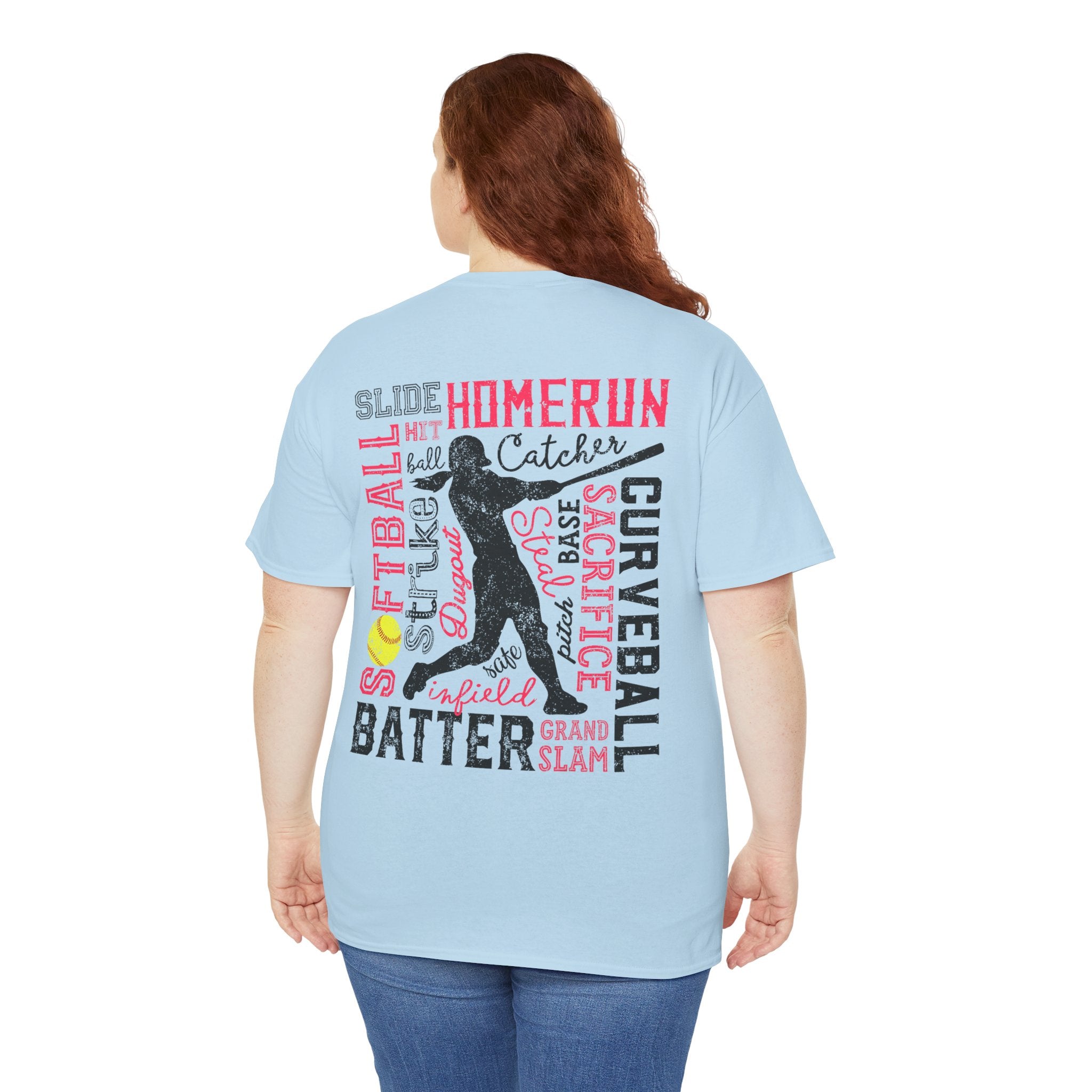 Softball Typography Tee - Word Collage Design | Softball Player Shirt