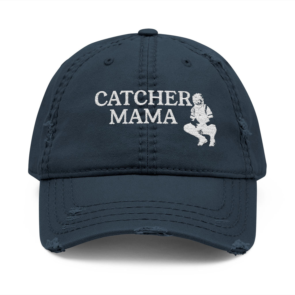Distressed Dad Hat - Catcher Mama Embroidery, Casual Hat, Gift for Moms, Trendy Cap, Everyday Wear, Father's Day Gift